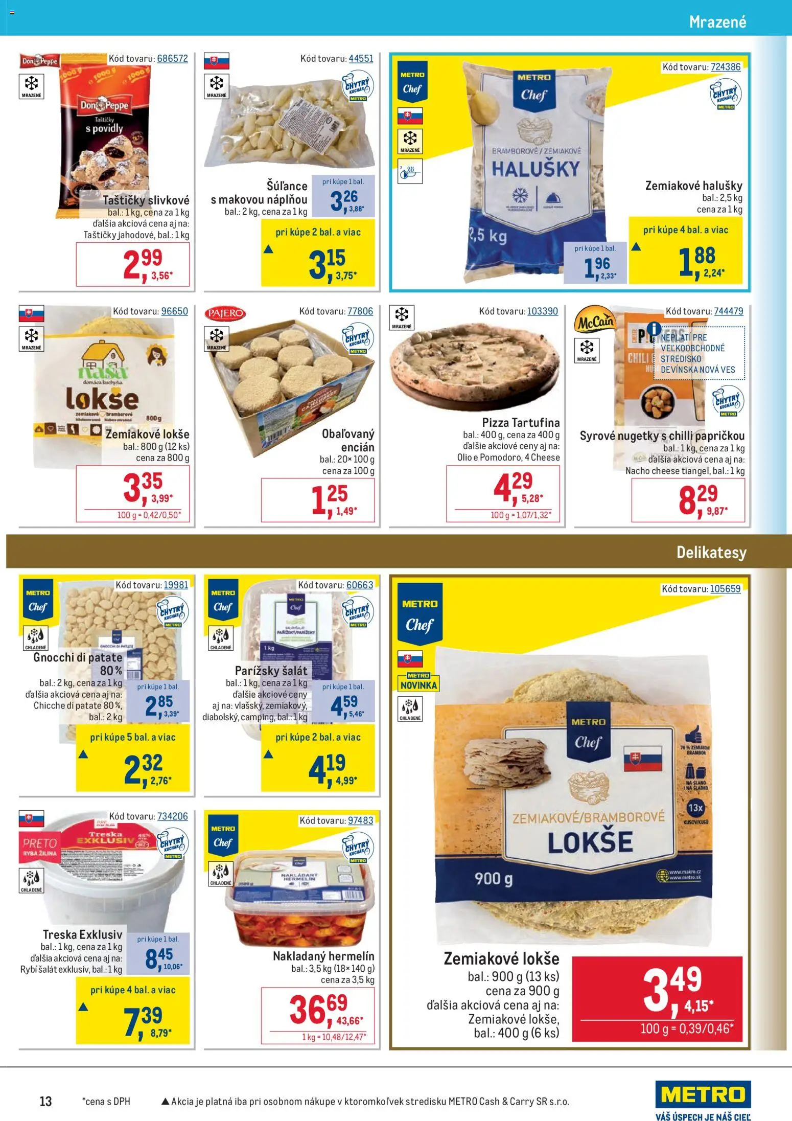 Nové Metro akcie – leták je platný od 28.01.2026 | Strana: 13 | Produkty: Ryba, Šalát, Encián, Treska