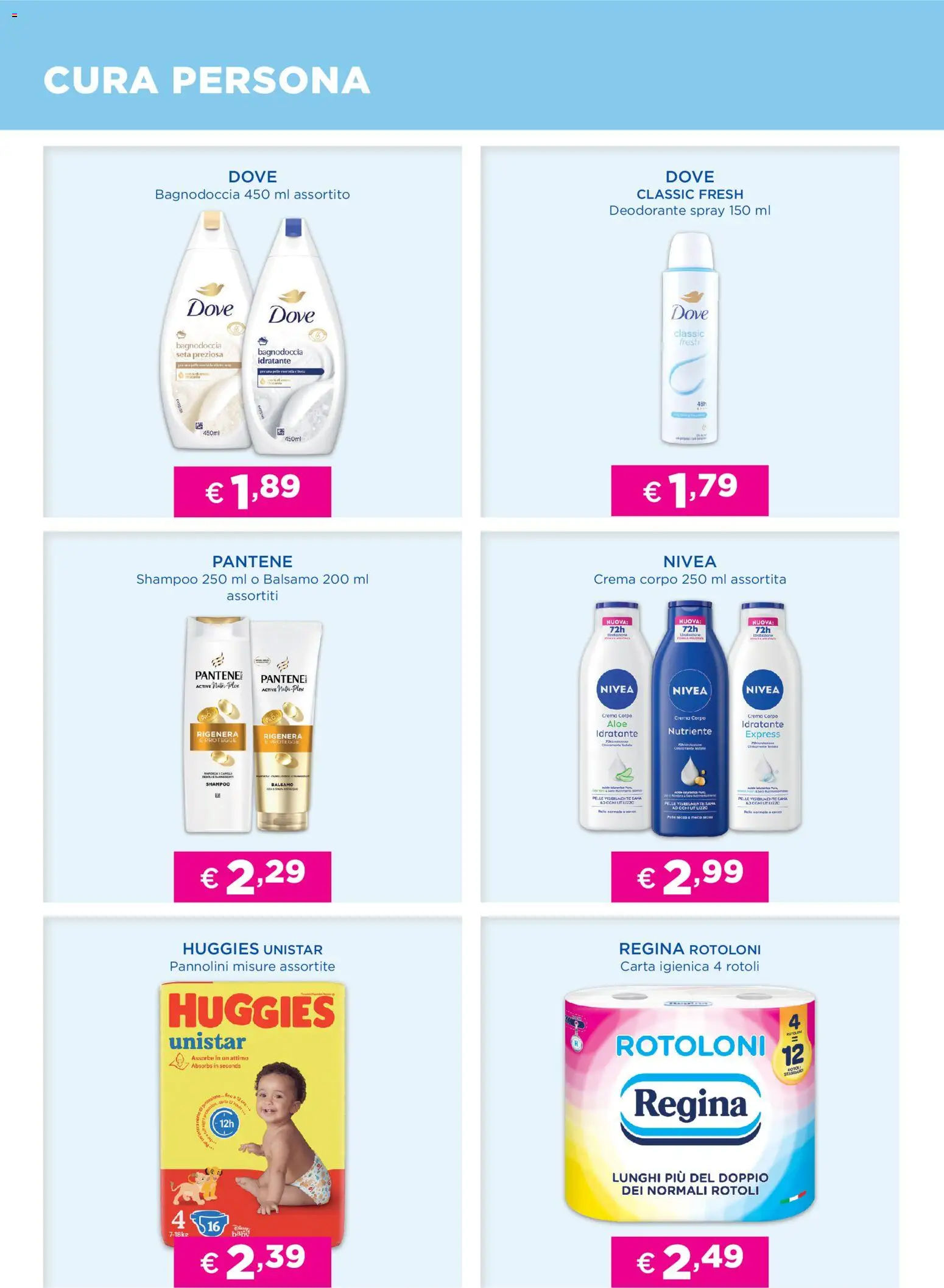 Volantino Acqua e Sapone del 31.03.2026 | Pagina: 6 | Prodotti: Shampoo, Crema, Pannolini, Deodorante
