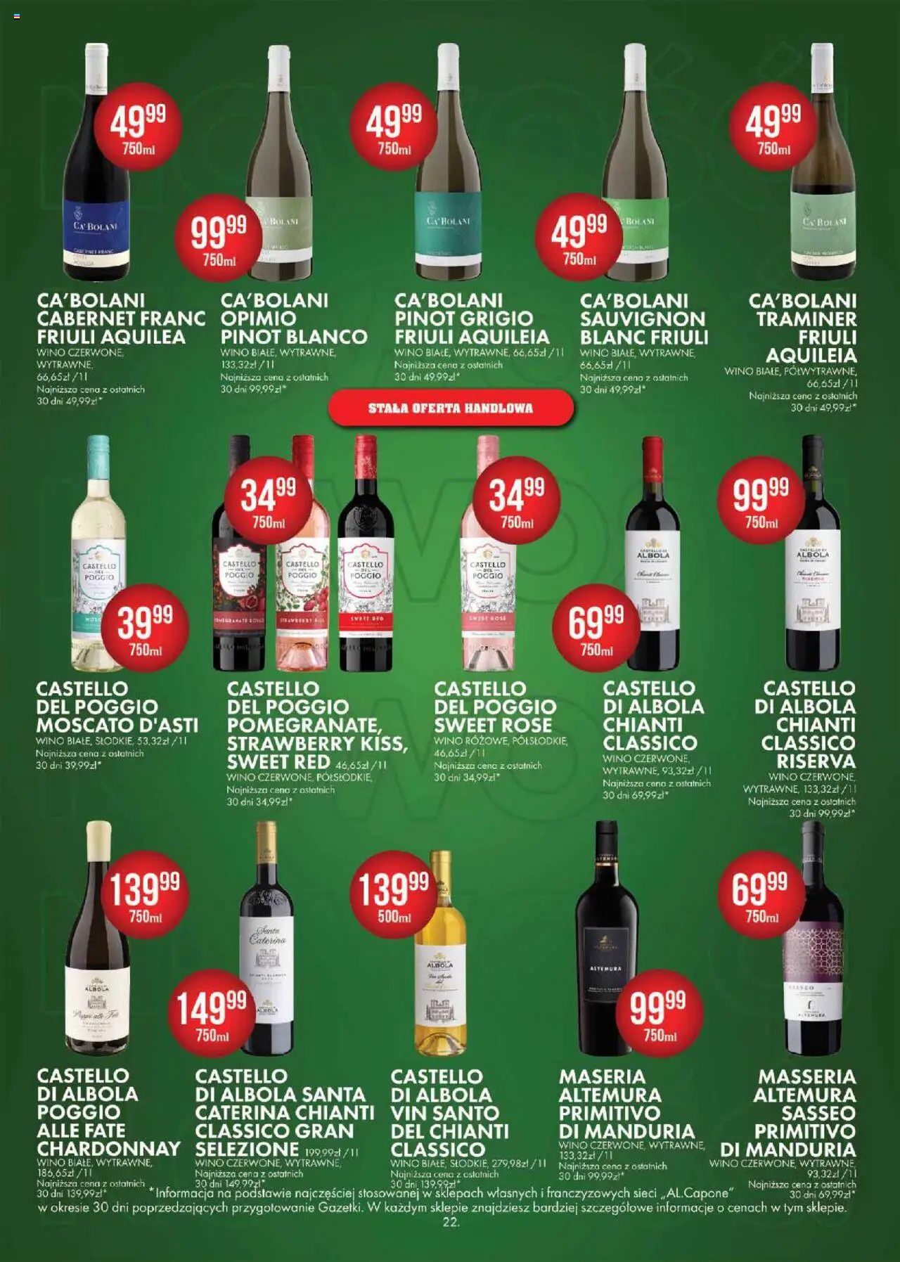 Al.Capone Gazetka od 13.10.2025 | Strona: 22 | Produkty: Chardonnay, Wino