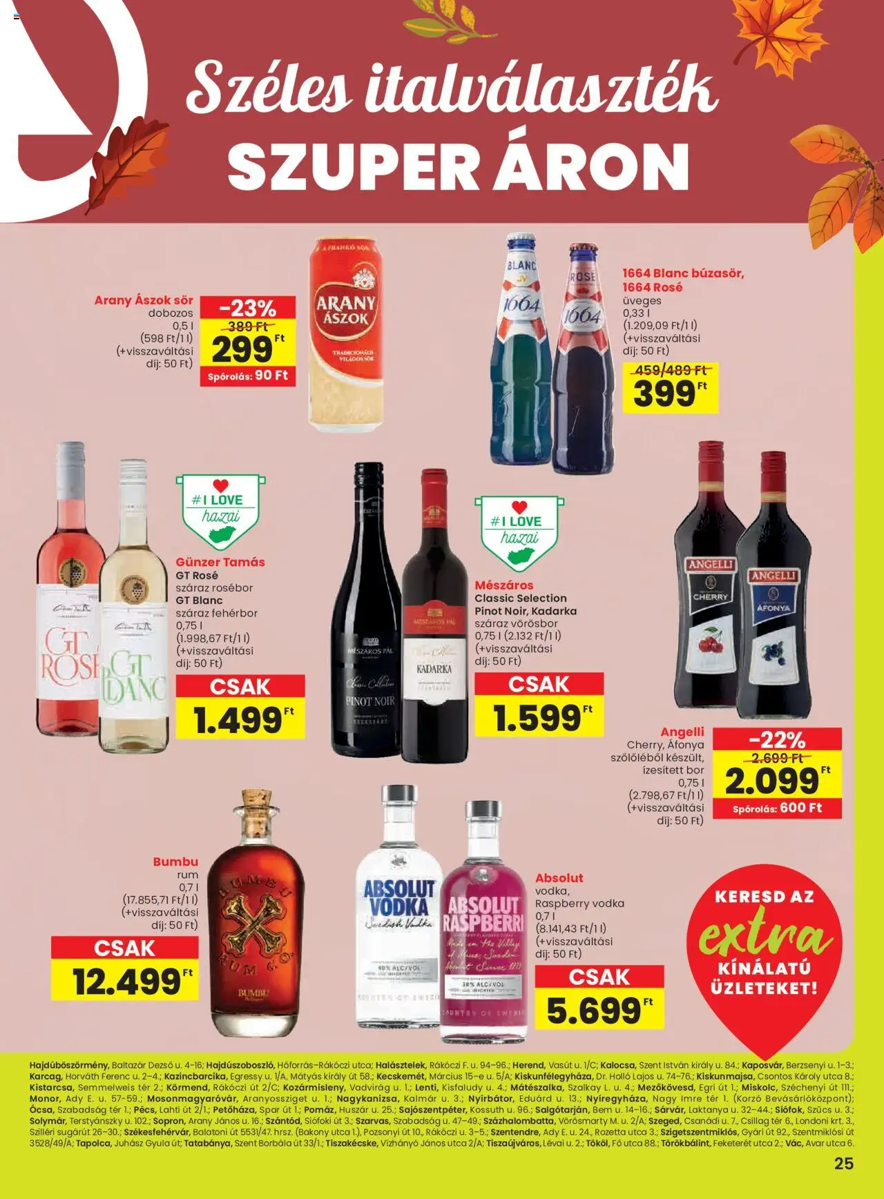 Spar akciós ujság - amely érvényes a következő dátumtól: 24.10.2025 | Oldal: 6 | Termékek: Áfonya, Arany ászok, Vodka, Paprika babura