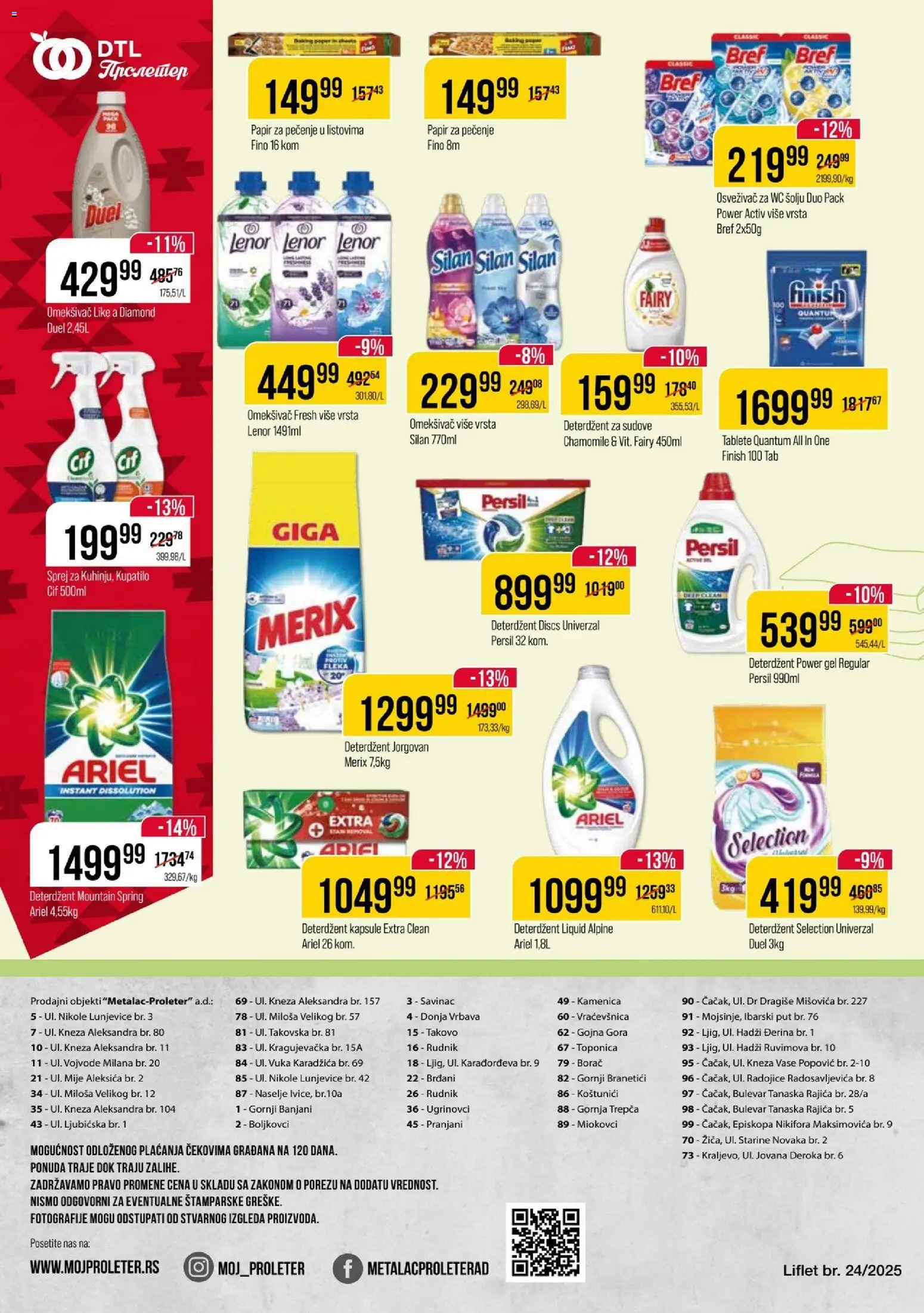 Metalac Proleter katalog - važi od 19.11.2025 | Strana: 10 | Proizvode: Osveživač za wc šolju, Lenor, Silan, Persil
