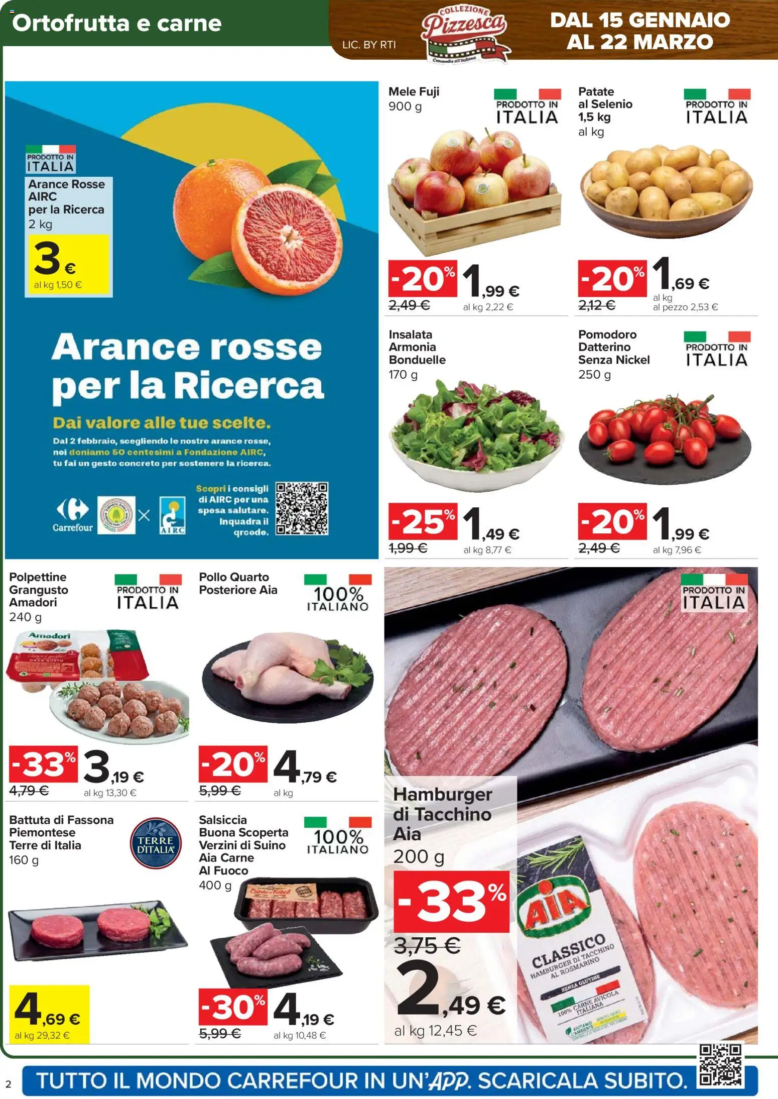 Volantino Carrefour del 29.01.2026 | Pagina: 2 | Prodotti: Insalata, Patate, Pomodoro, Salsiccia