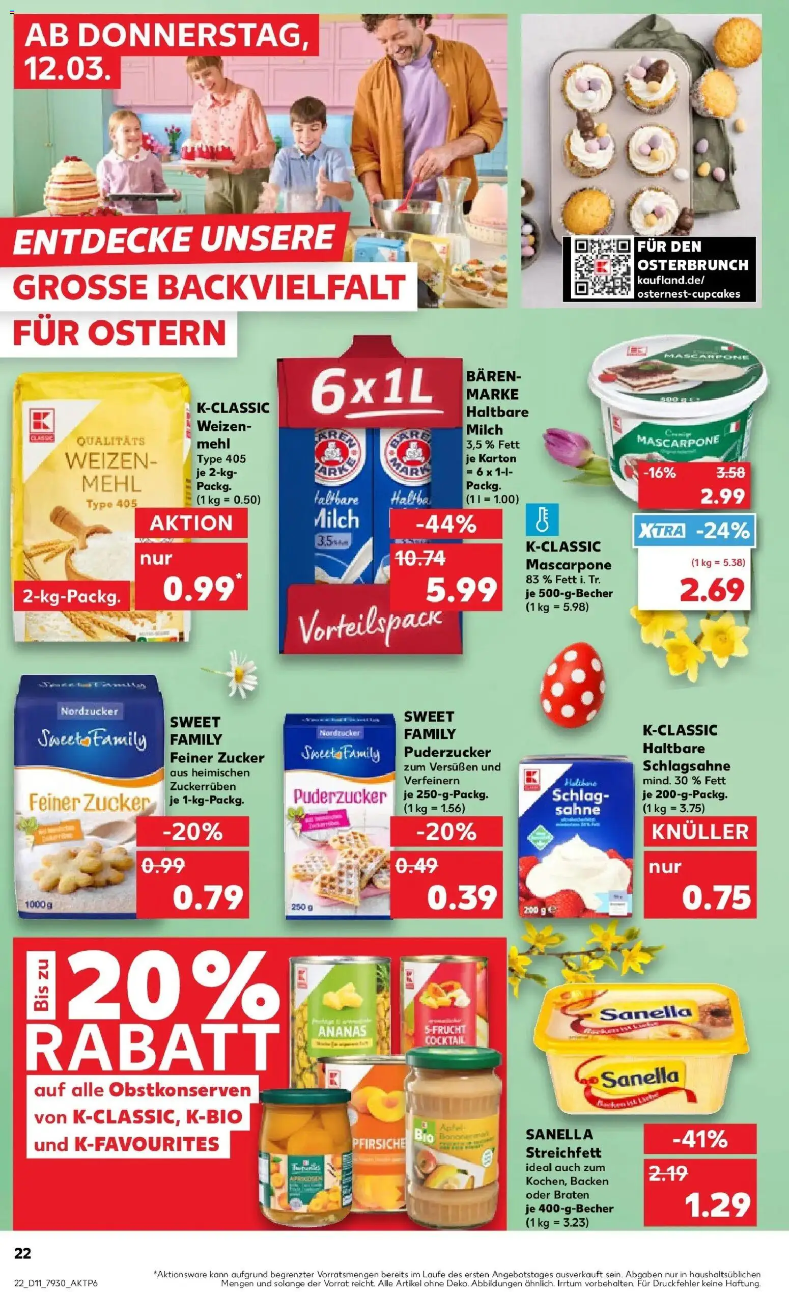 Kaufland Prospekt Barsinghausen	 – gültig ab 09.03.2026 | Seite: 34 | Produkte: Margarine, Mehl, Haltbare milch, Ananas