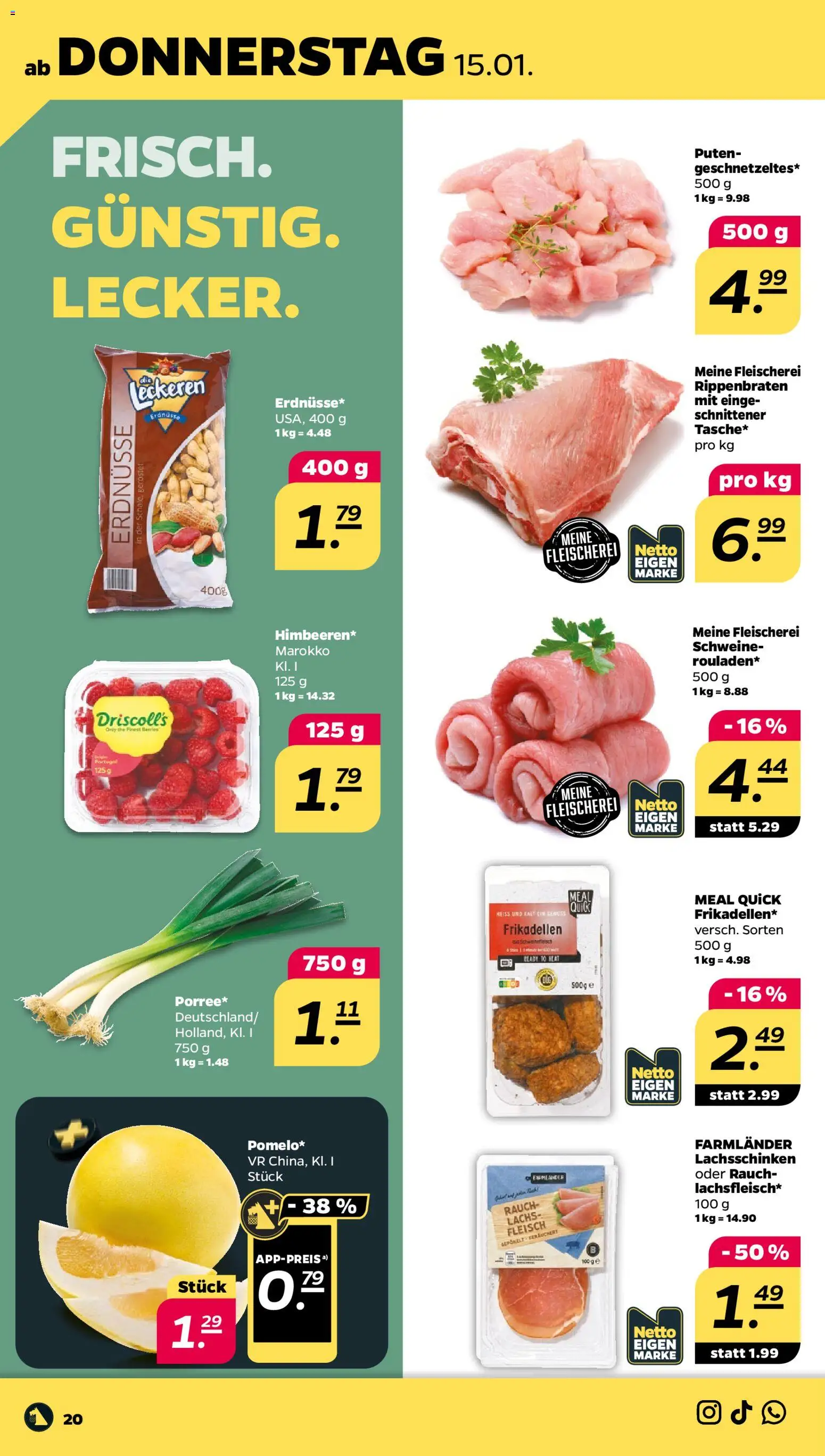 Netto Prospekt 	 – gültig ab 12.01.2026 | Seite: 22 | Produkte: Erdnüsse, Lachs, Fleisch