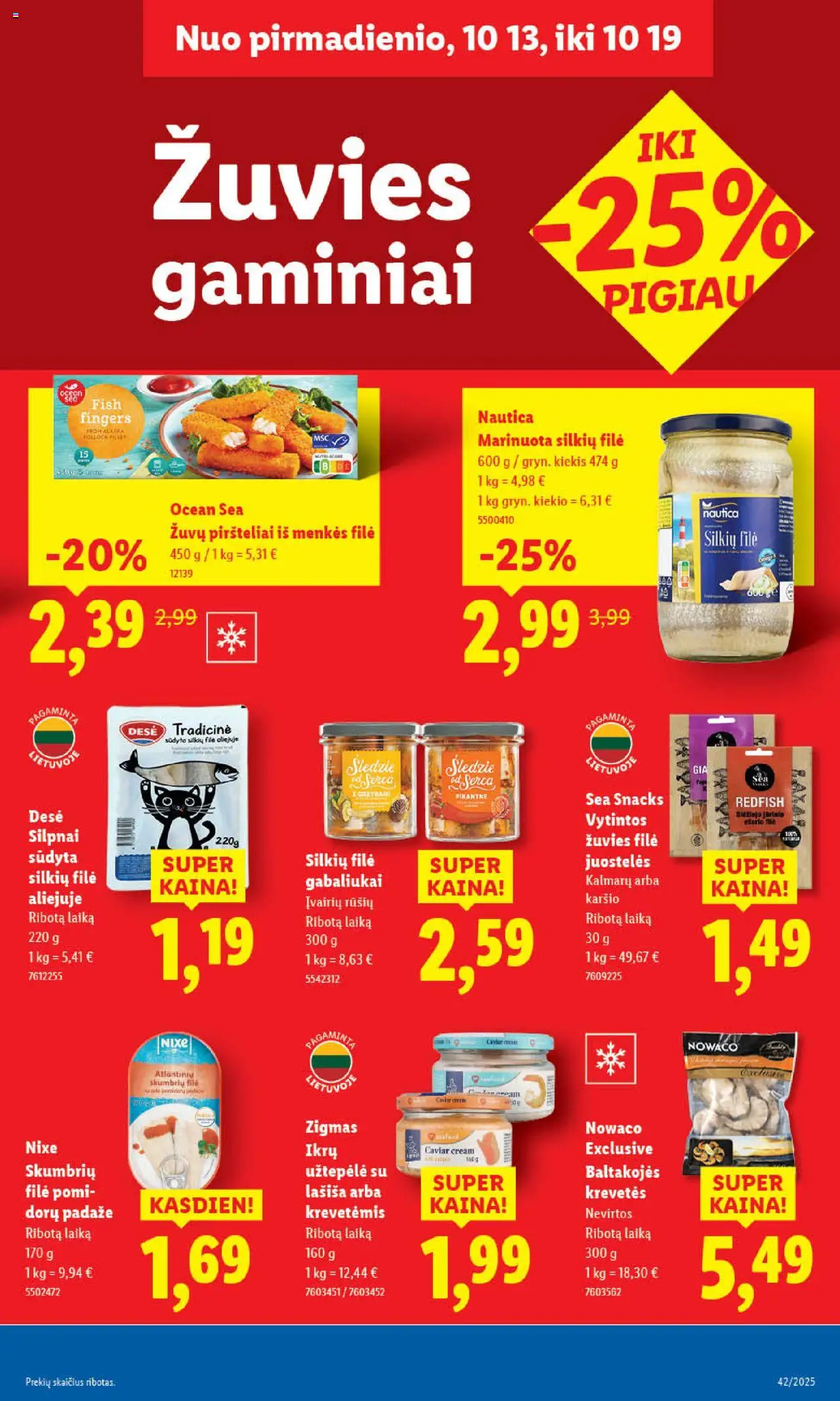 LIDL akcijos nuo 16.10.2025 | Puslapis: 43 | Prekių: Užtepėlė, Silkių filė