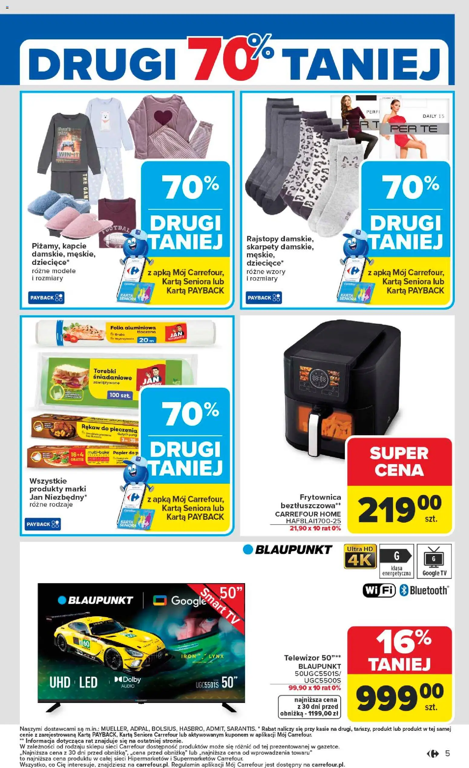 Carrefour Gazetka od 19.01.2026 | Strona: 7 | Produkty: Karta, Telewizor, Audio, Torebki