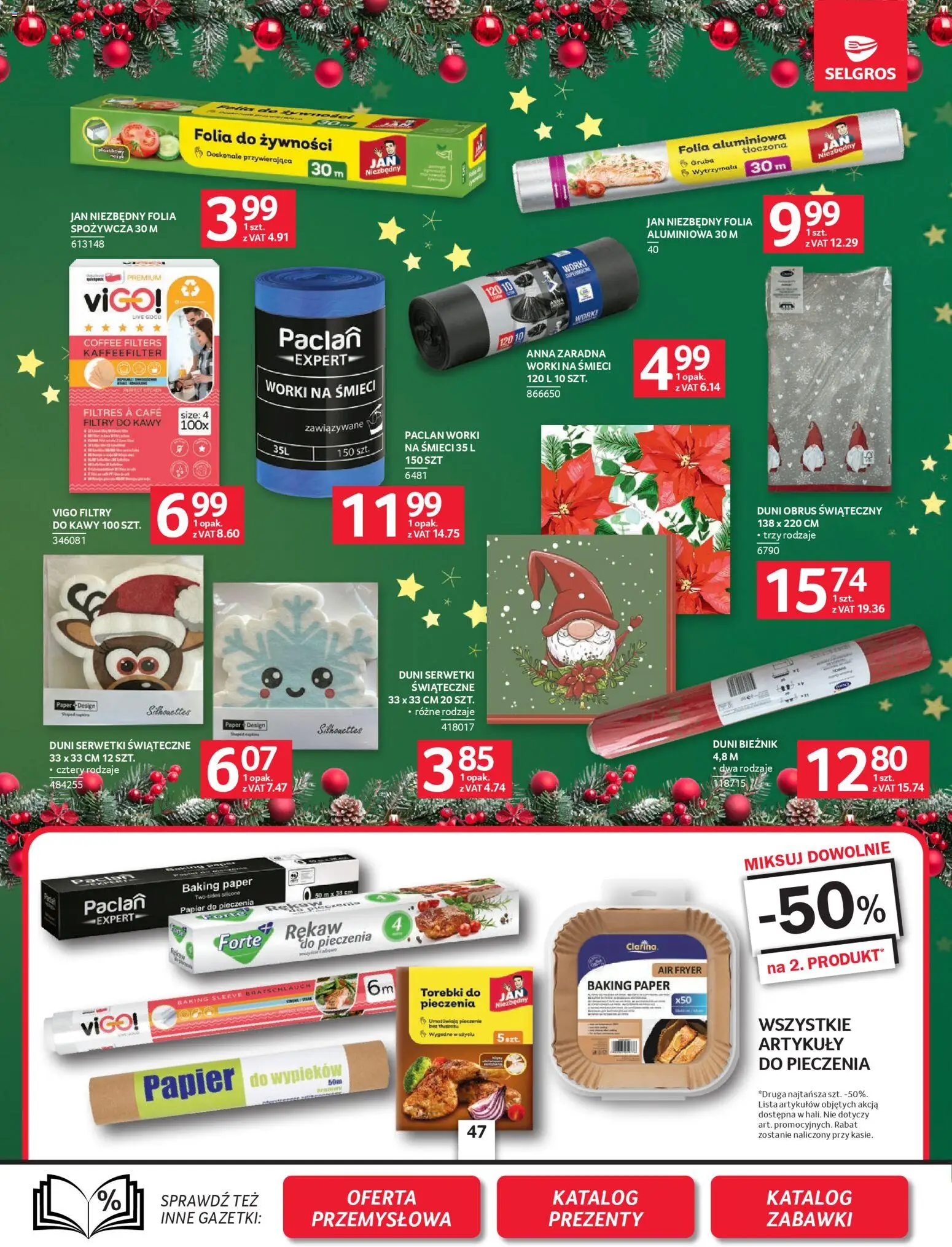 Selgros cash&carry Gazetka od 04.12.2025 | Strona: 38 | Produkty: Folia spożywcza, Papier do pieczenia, Filtry do kawy, Torebki