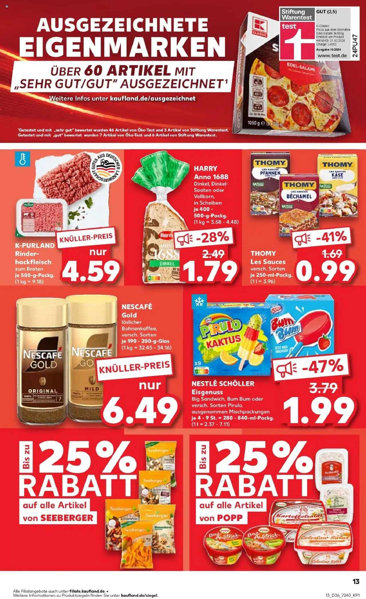 Kaufland prospekt Wetzlar	 – gültig ab 07.09.2025 | Seite: 13 | Produkte: Nescafe, Käse, Brot, Hackfleisch