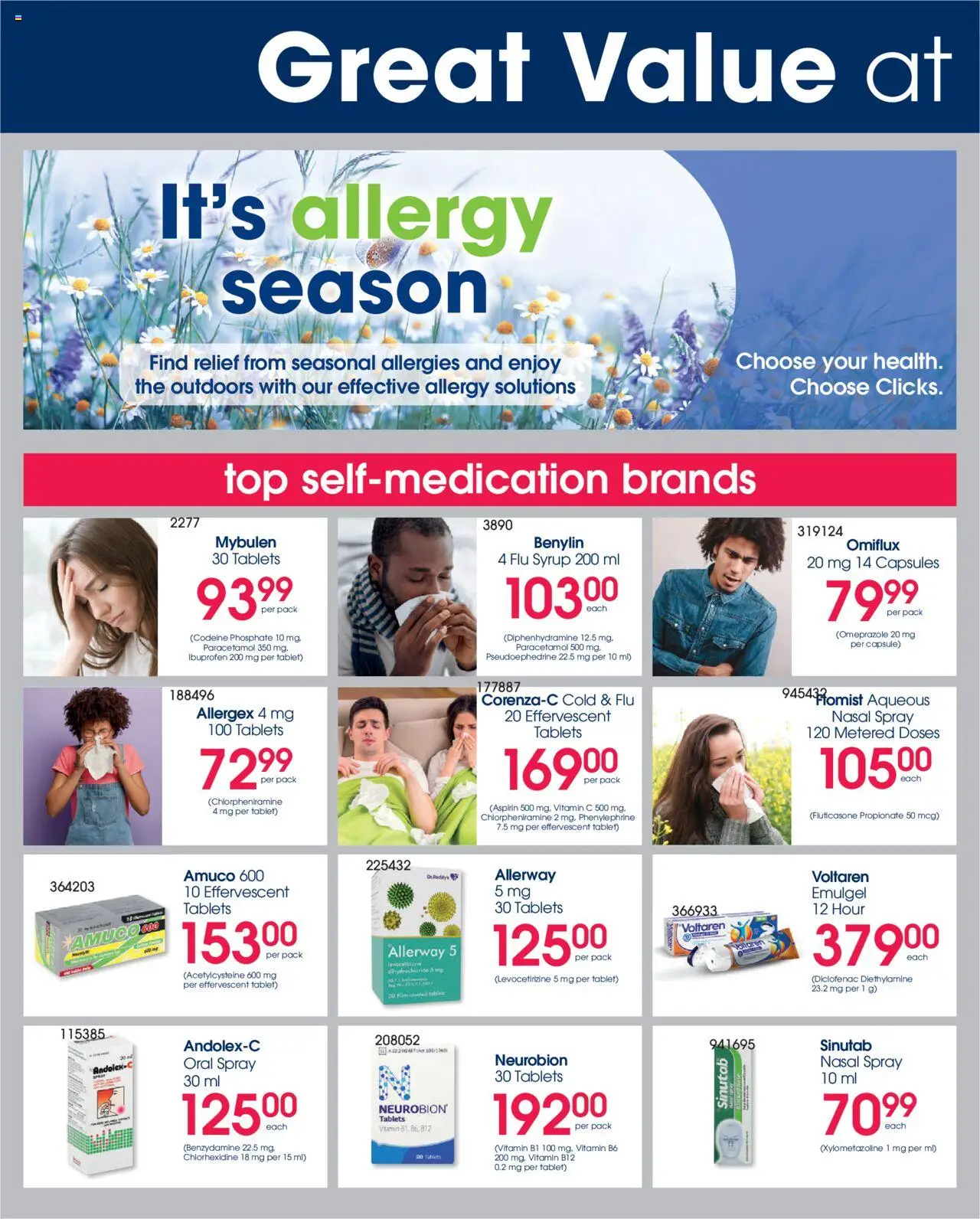 New Clicks catalogue – valid from 23.09.2025 | Page: 28 | Products: Tablet, Syrup, Nasal spray