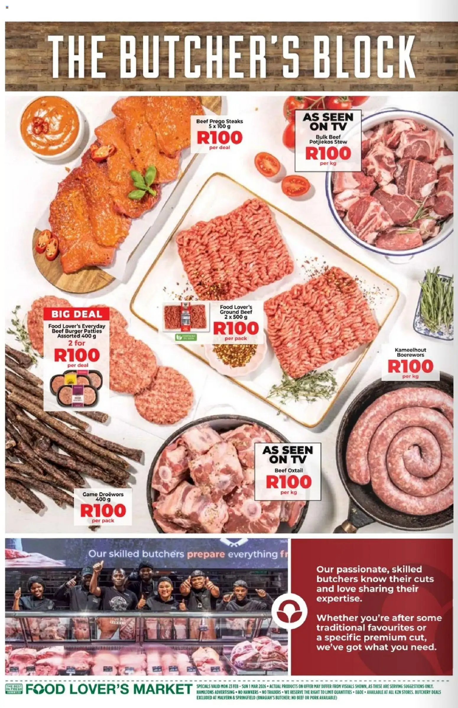 New Food Lover's Market catalogue – valid from 23.02.2025 | Page: 8 | Products: TV, Boerewors, Pork, Beef
