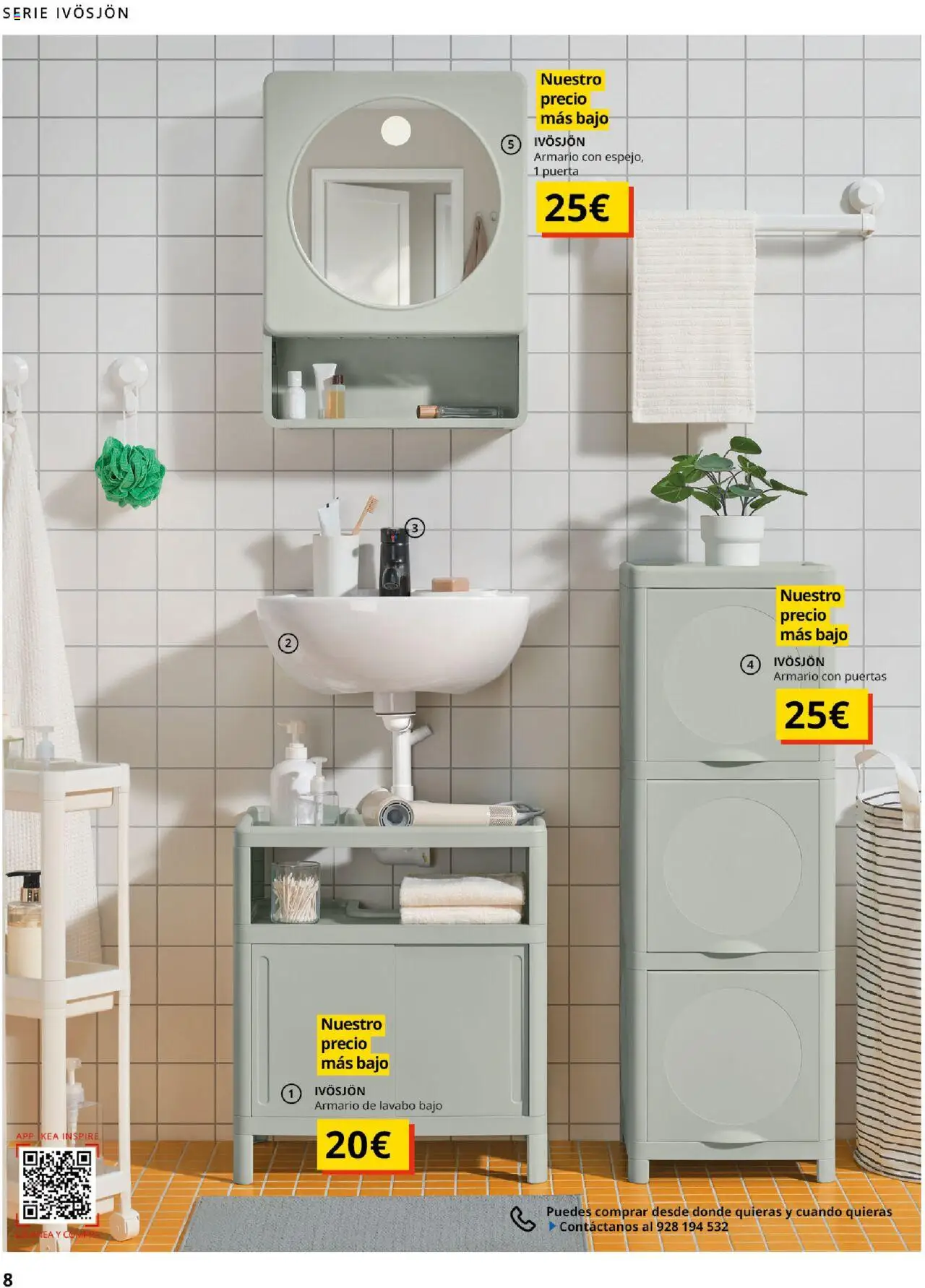Catálogo IKEA Baños │ válido desde el 01.09.2025 | Página: 8 | Productos: Armario, Lavabo