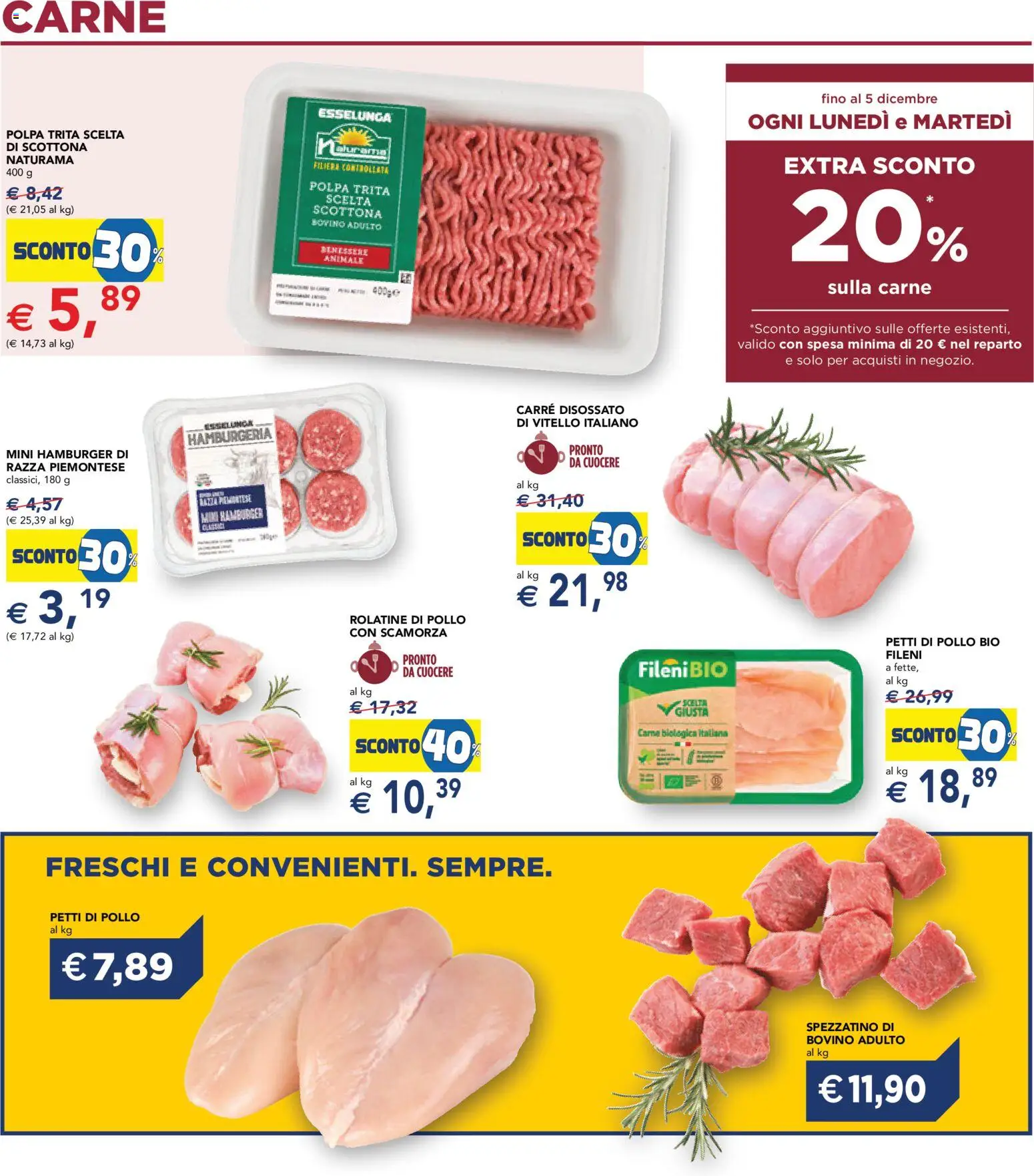 Volantino Esselunga S del 23.10.2025 | Pagina: 17 | Prodotti: Bovino, Pollo, Vitello, Hamburger
