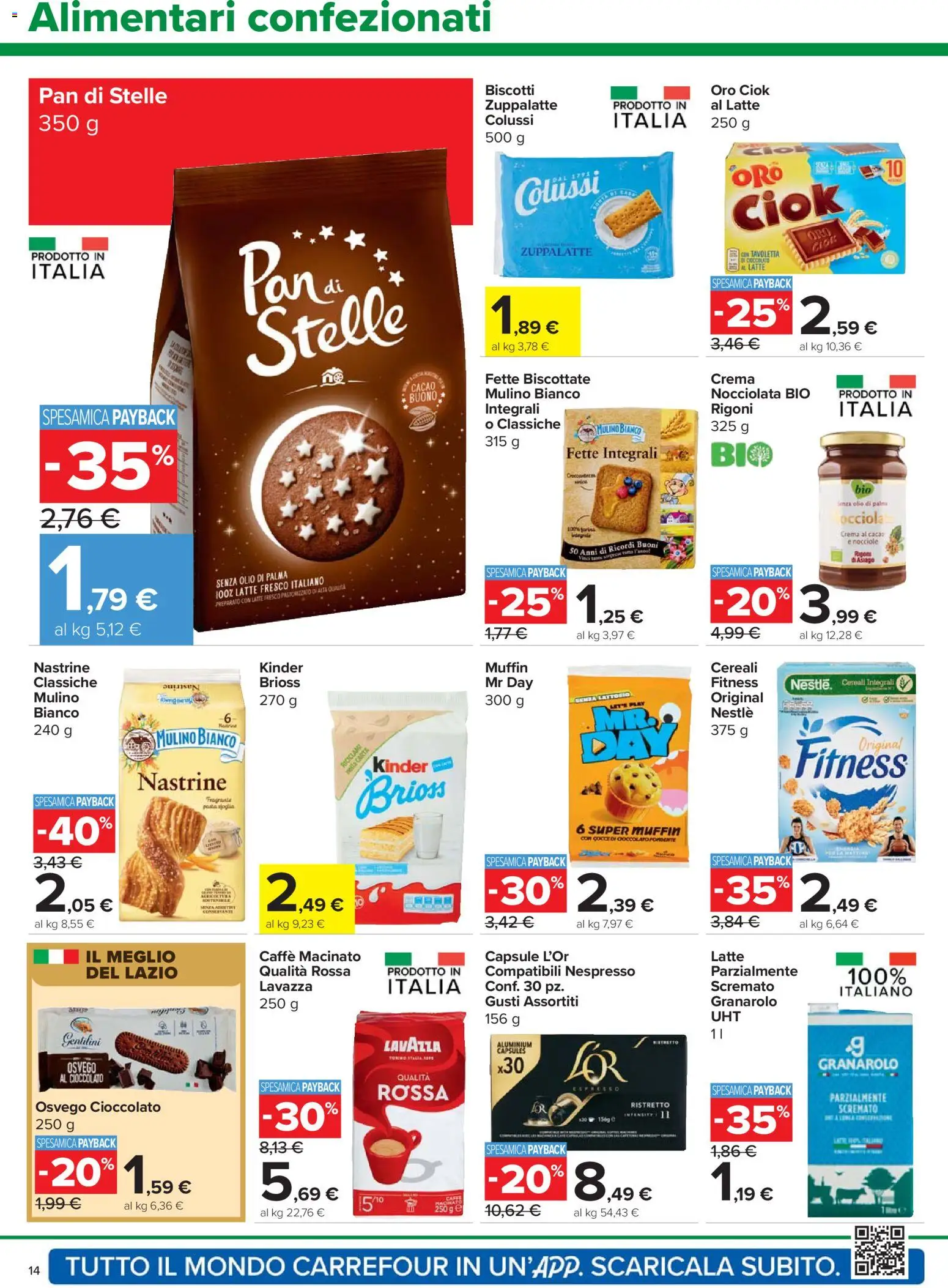 Volantino Carrefour del 24.03.2026 | Pagina: 14 | Prodotti: Crema, Cereali, Olio, Fette biscottate