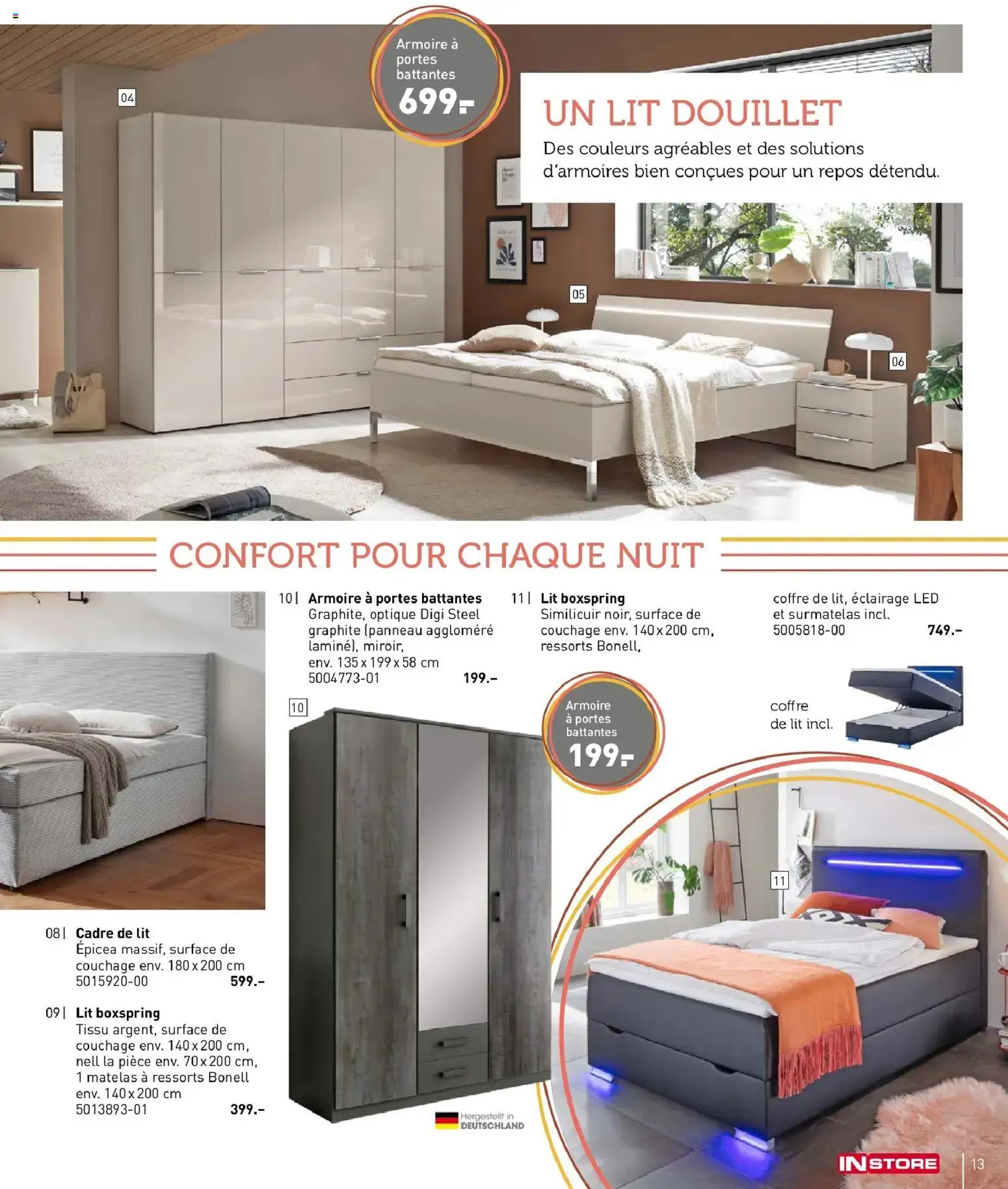 {H1} | Page: 13 | Produits: Store, Matelas, Armoire, Portes