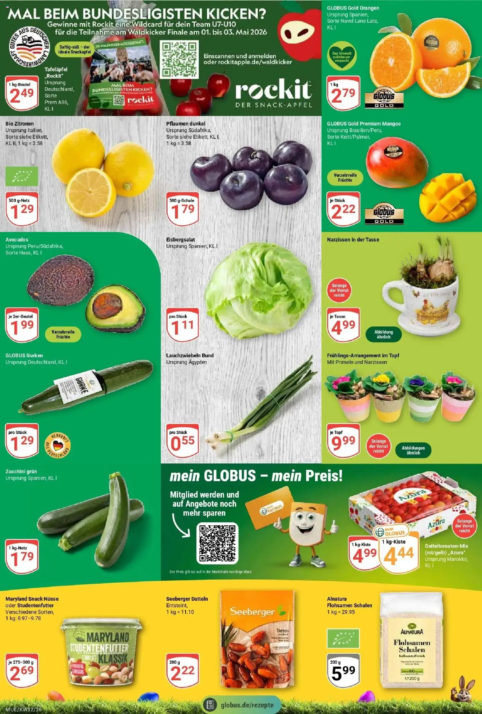 Globus prospekt Mühldorf	 – gültig ab 15.03.2026 | Seite: 4 | Produkte: Eisbergsalat, Zucchini, Nüsse, Gurken