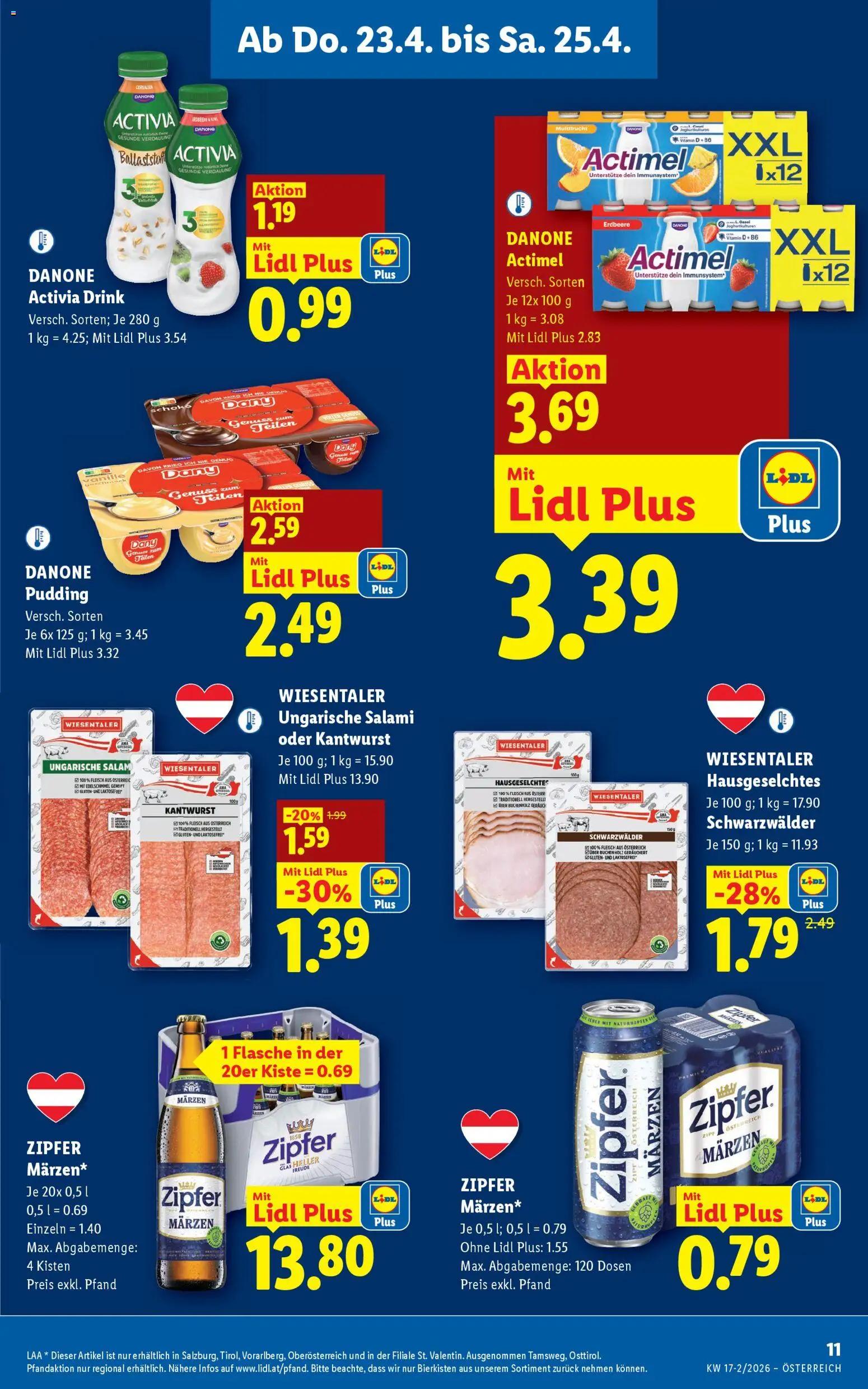 Lidl Flugblatt - Altenmarkt im Pongau, St. Johann im Pongau, Zell am See gültig ab 23.04.2026 | Seite: 13 | Produkte: Gin, Salami