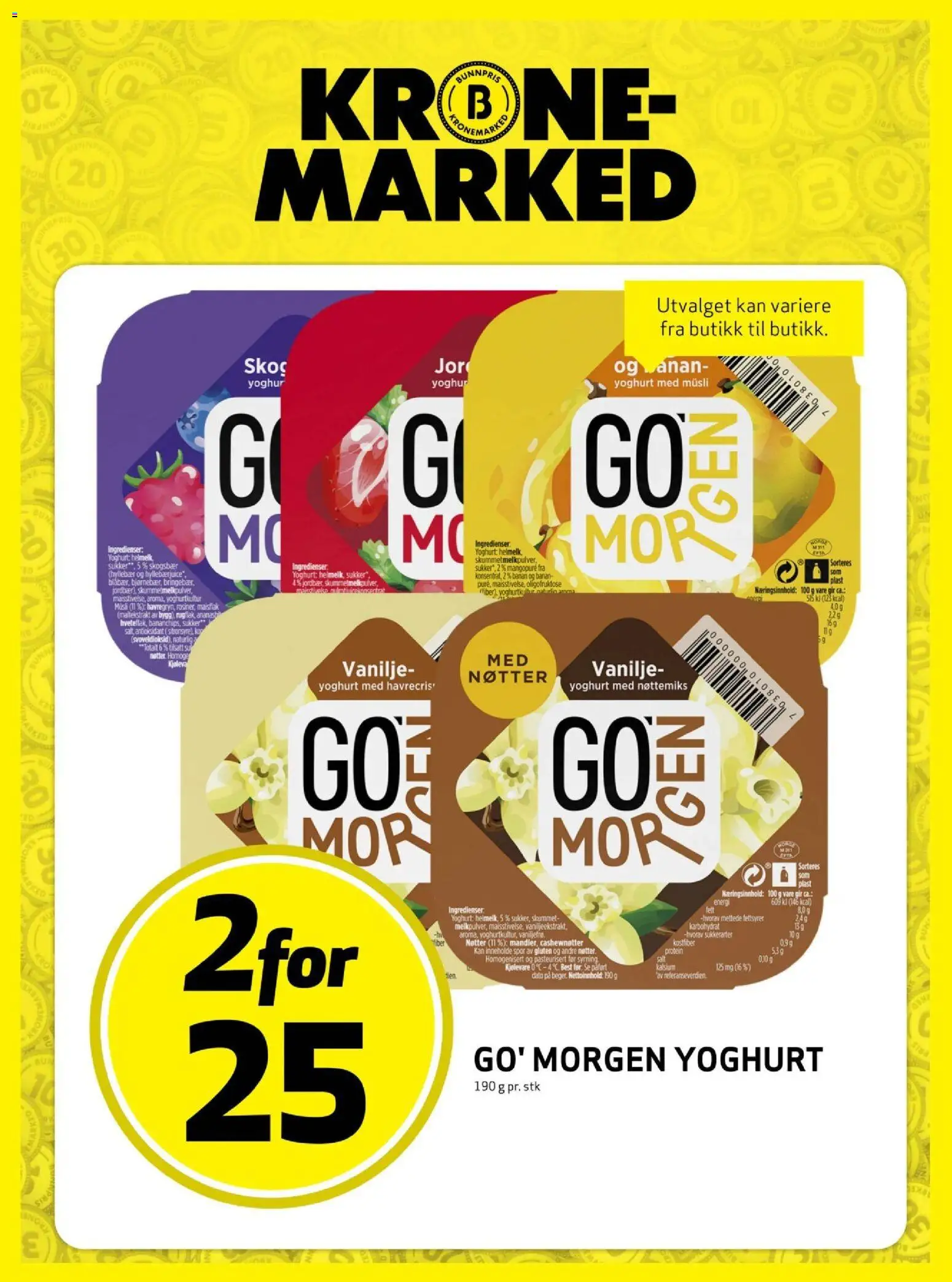 {H1} | Side: 15 | Produkter: Yoghurt, Sukker, Strandväska, Musli