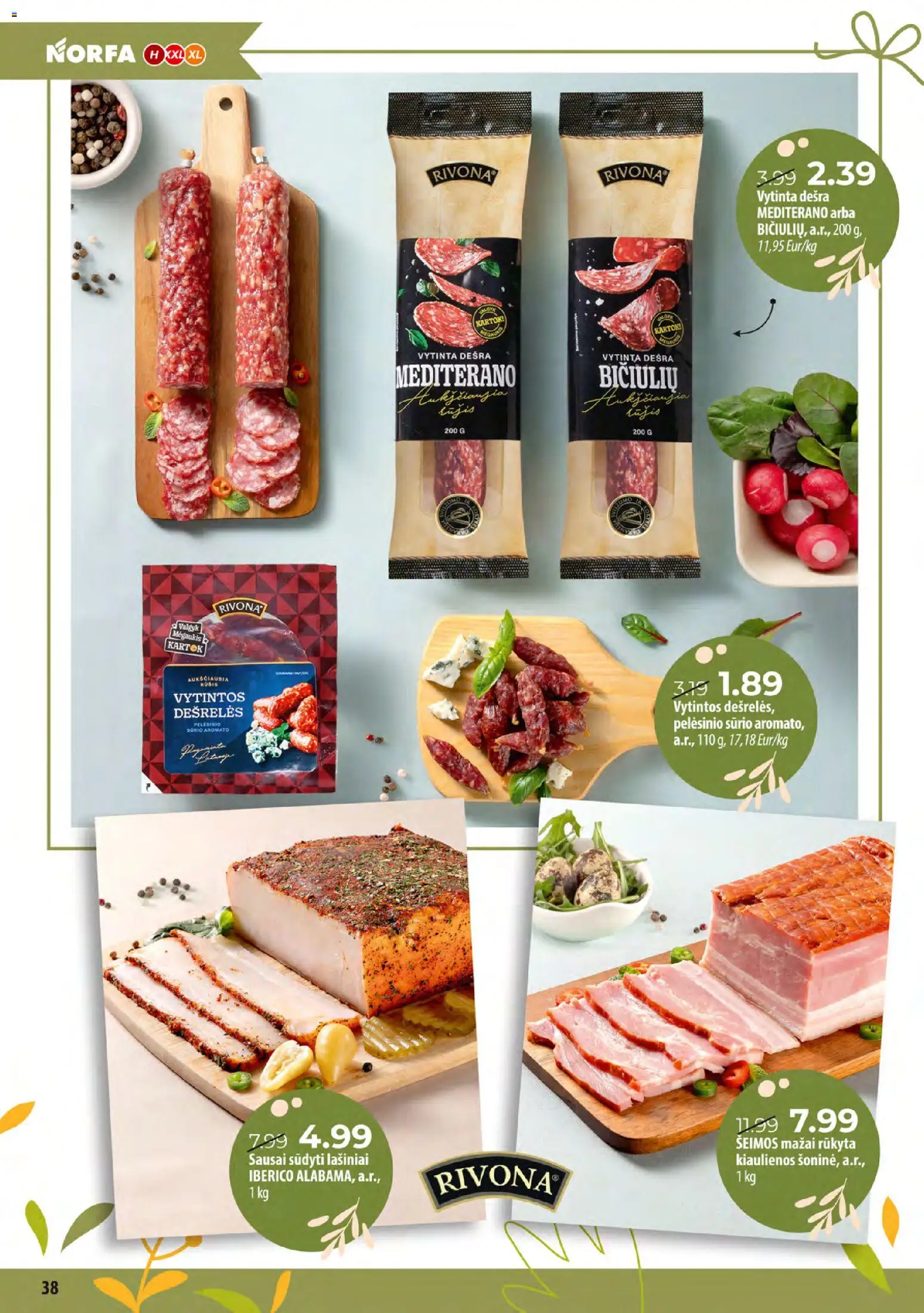 NORFA akcijos nuo 24.03.2026 | Puslapis: 38 | Prekių: Kiaulienos, Dešrelės, Dešra