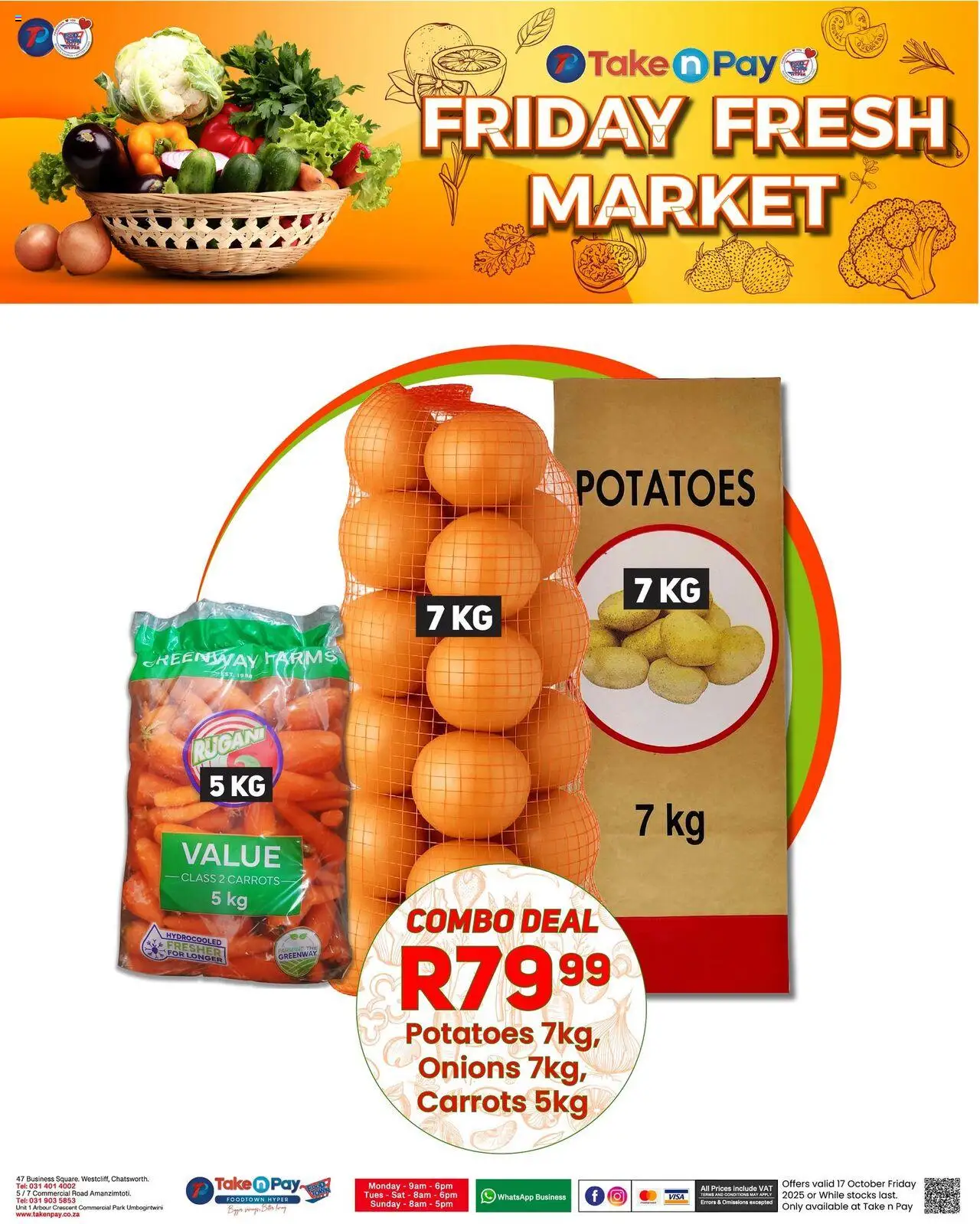 New Take n Pay catalogue – valid from 17.10.2025 | Page: 11 | Products: Carrots, Potatoes, Onions
