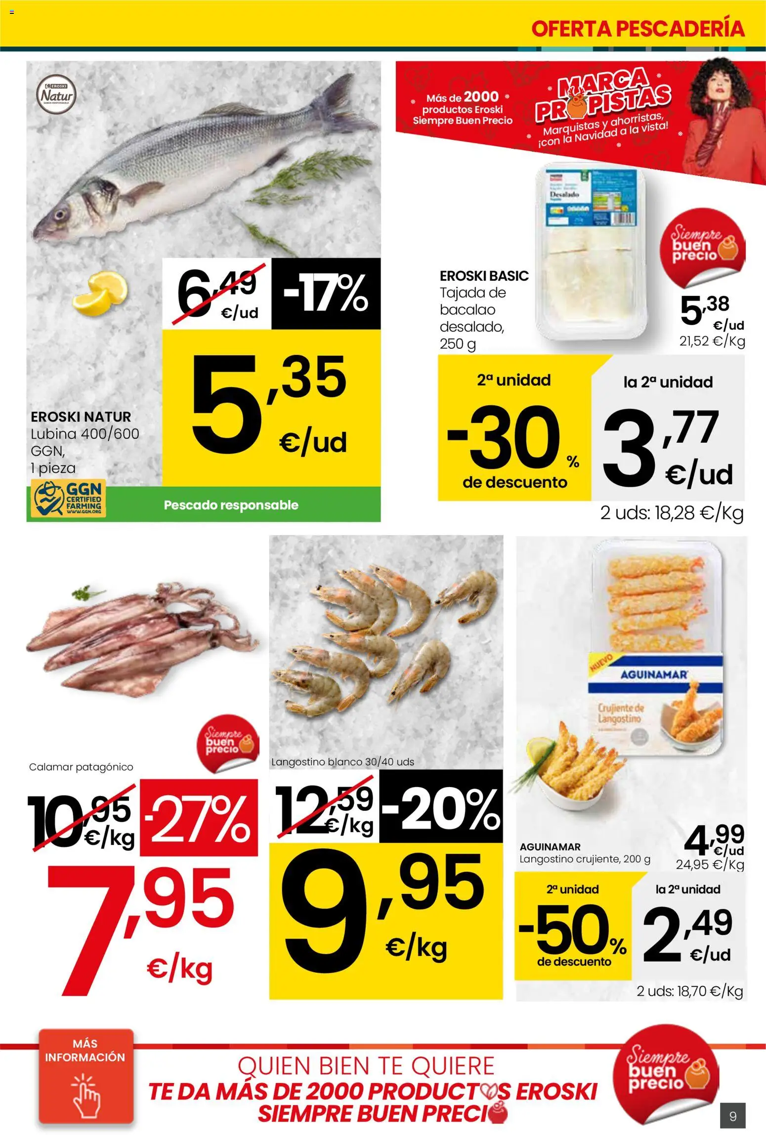 Eroski folleto │ válido desde el 13.11.2025 | Página: 9 | Productos: Pescado, Té, Langostino