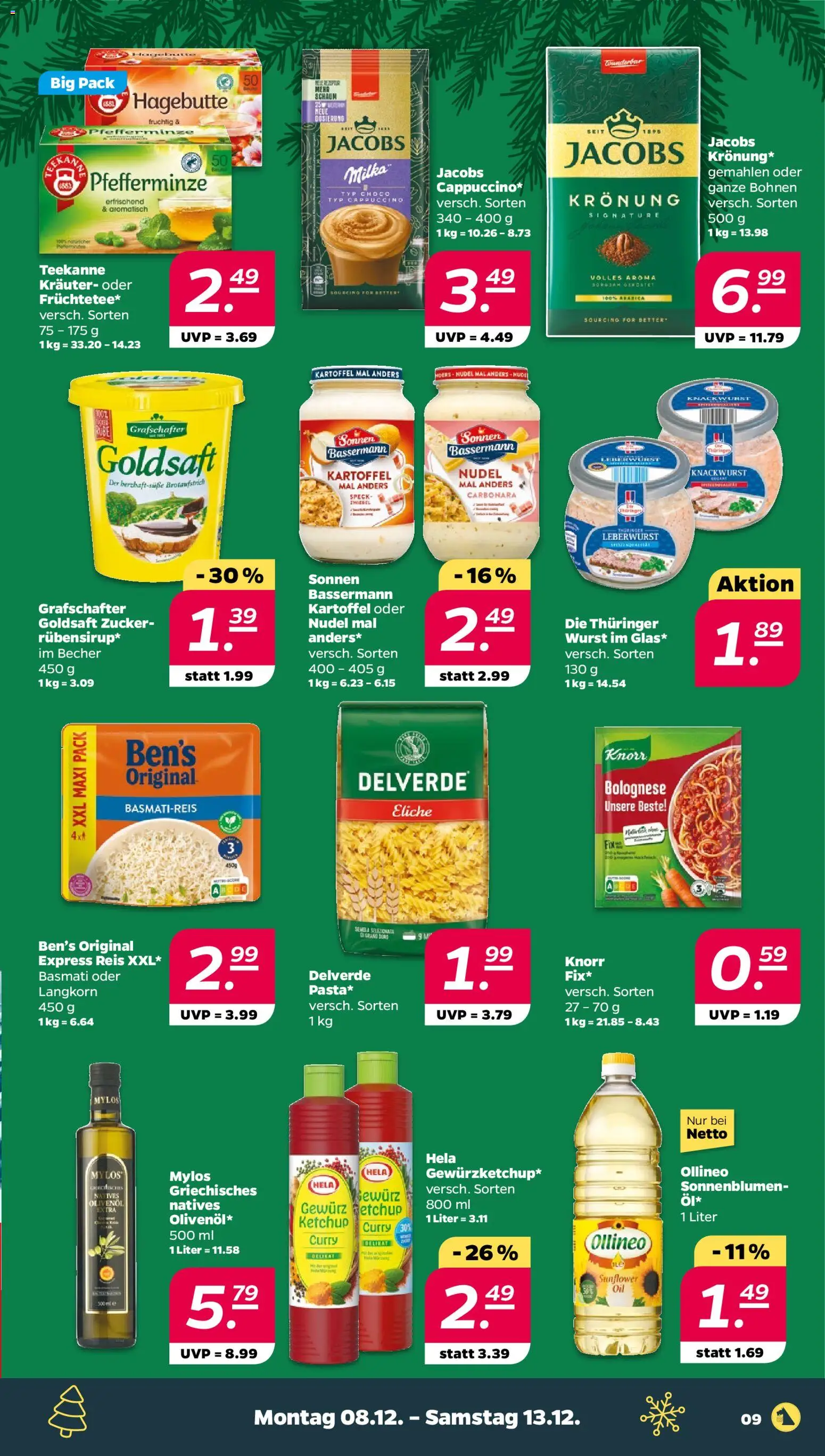 Netto Prospekt 	 – gültig ab 08.12.2025 | Seite: 9 | Produkte: Basmatireis, Milka, Wurst, Ketchup