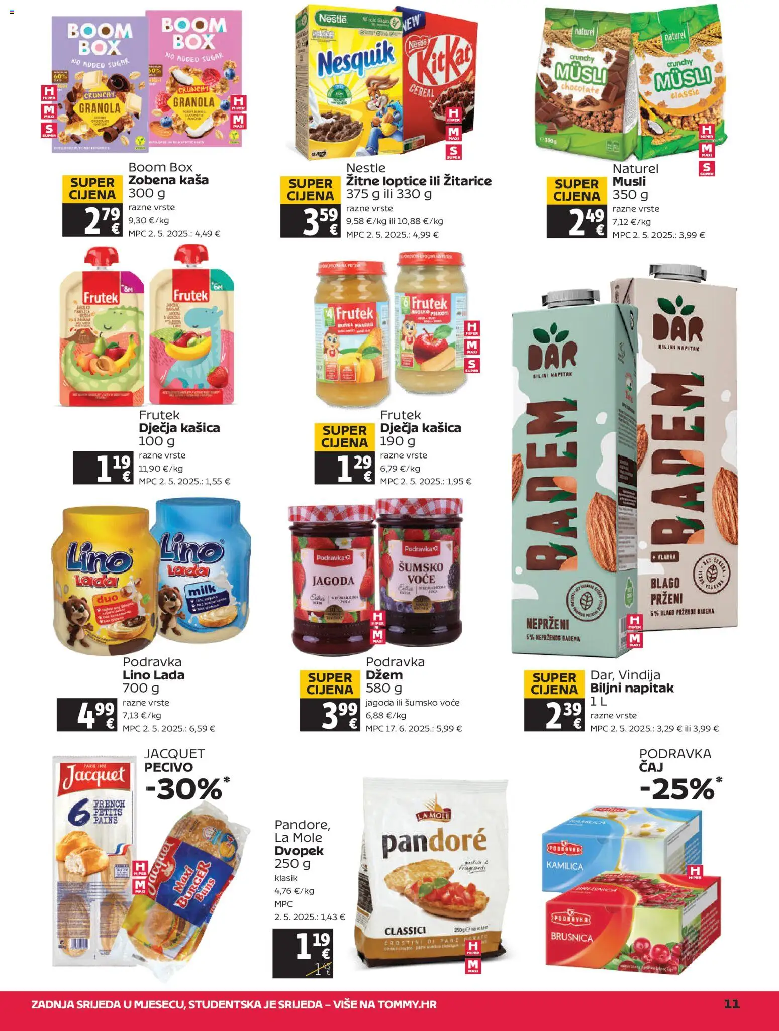 Tommy katalog | vrijedi od 22.01.2026 | Stranica: 11 | Proizvodi: Šumsko voće, Podravka, Dvopek, Brusnica