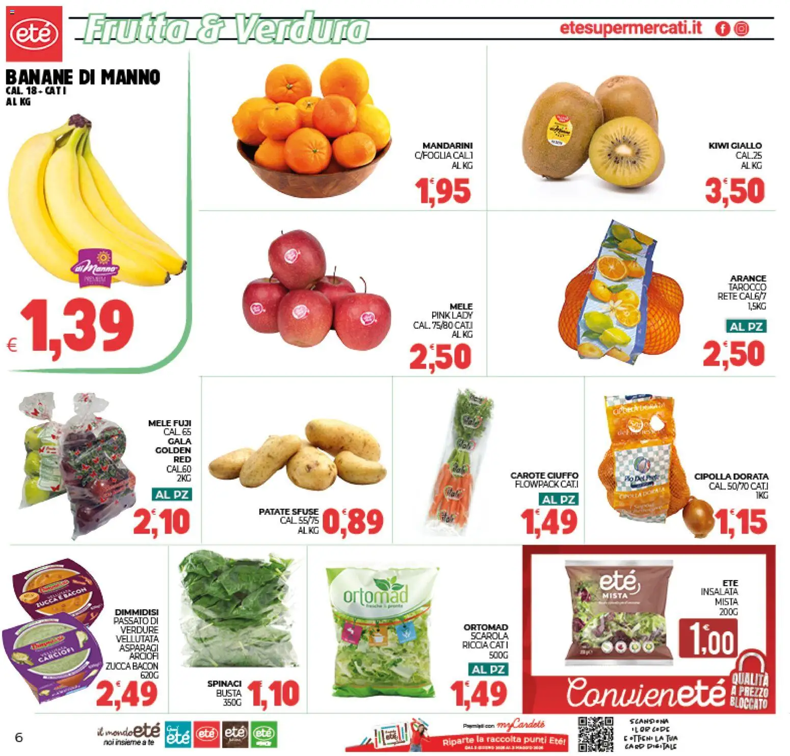 Volantino Eté del 07.01.2026 | Pagina: 6 | Prodotti: Mele, Kiwi, Insalata, Frutta