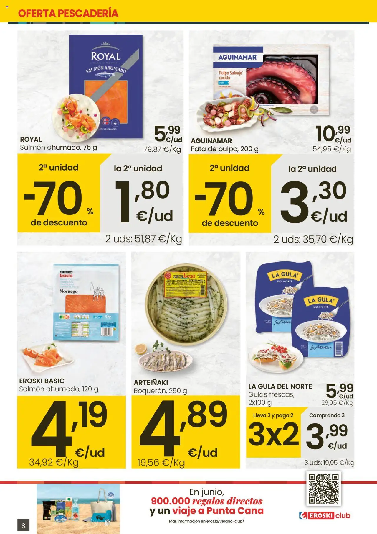 Eroski - Para conquistarte Mercat │ válido desde el 12.06.2025 | Página: 8 | Productos: Salmón ahumado