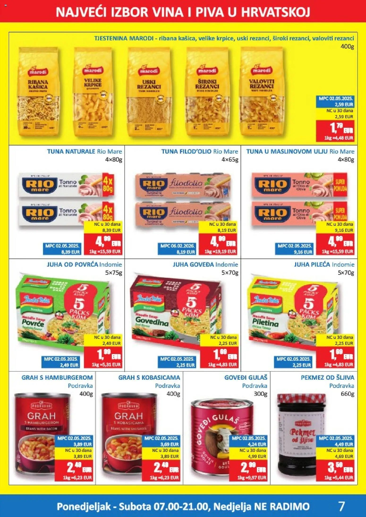 Vrutak katalog | vrijedi od 13.04.2026 | Stranica: 7 | Proizvodi: Rio Mare, Rezanci, Šljiva, Juha