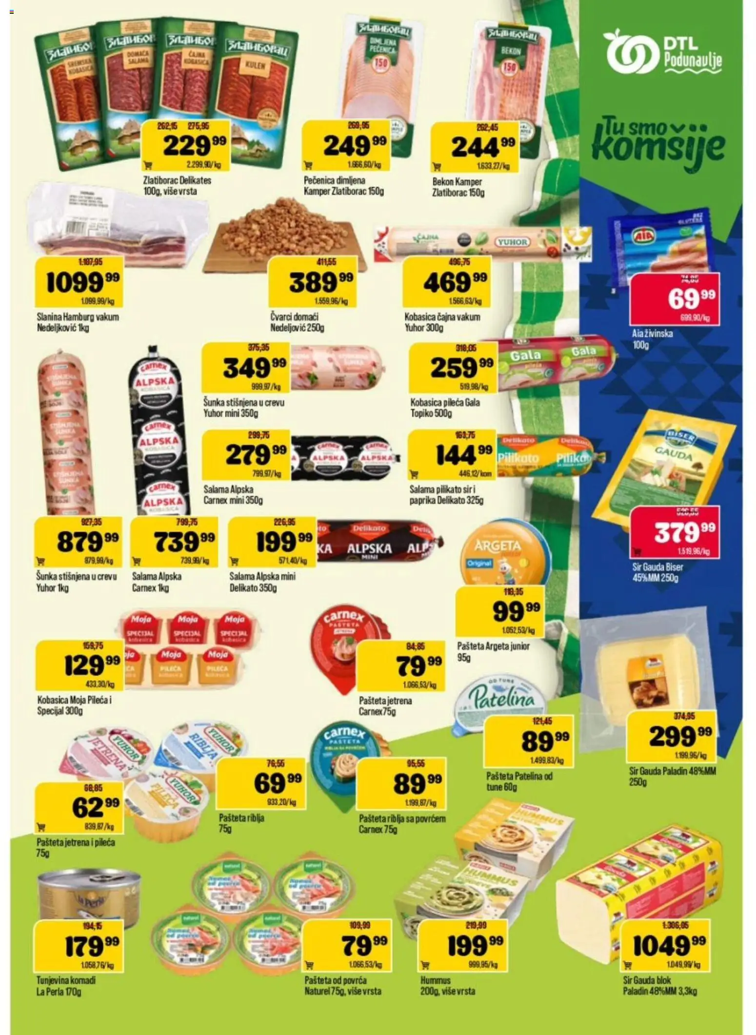 Podunavlje katalog - važi od 11.03.2026 | Strana: 5 | Proizvode: Kulen, Slanina, Pečenica, Pašteta