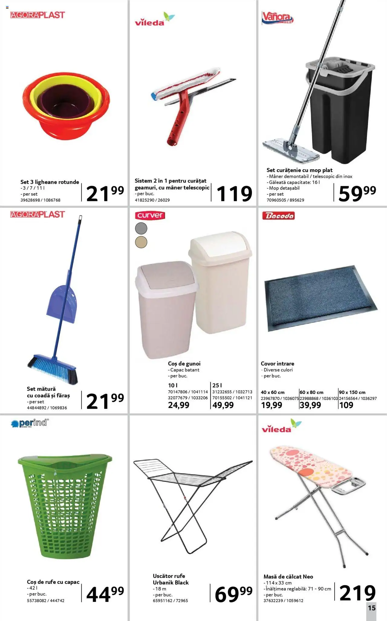 Catalog Selgros - Nonfood – valabil de la 22.08.2025 | Pagină: 15 | Produse: Mop, Uscător rufe, Masă, Covor