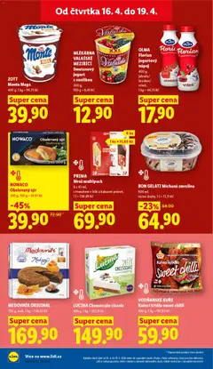 Náhled letáku OLMA Florian jogurtový nápoj, Drinkable yogurt. 400 g, jahoda/broskev/višeň. od 16.04.2026 | Strana: 18 | Produkty: Sýr, Jogurt, Bon Gelati, Cheesecake