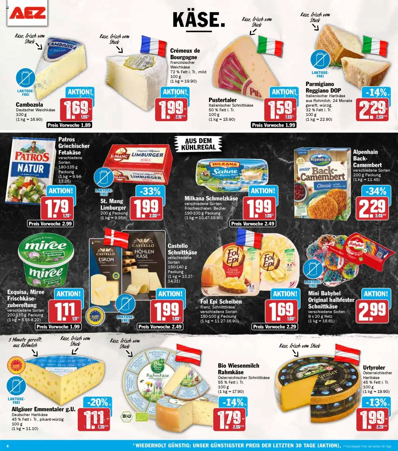 AEZ - Prospekt – gültig ab 08.09.2025 | Seite: 6 | Produkte: Käse, Milkana, Patros, Sahne