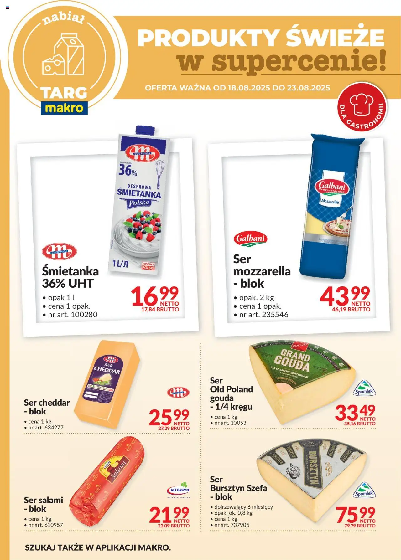 Makro Gazetka - Produkty świeże w supercenie od 18.08.2025 | Strona: 5 | Produkty: Ser, Salami, Cheddar, Ser cheddar