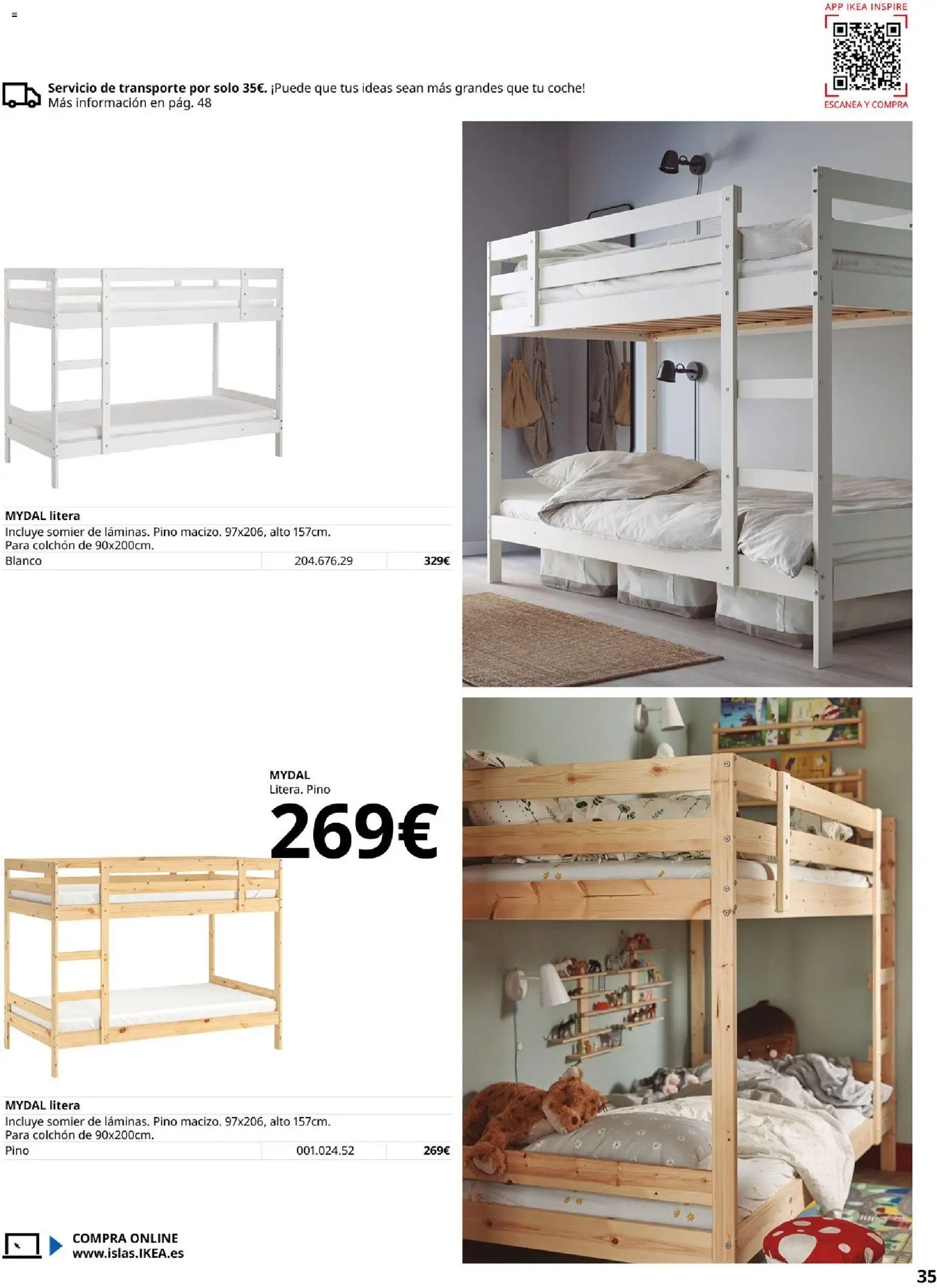 Catálogo IKEA Muebles para el dormitorio │ válido desde el 01.02.2026 | Página: 35 | Productos: Somier, Colchon