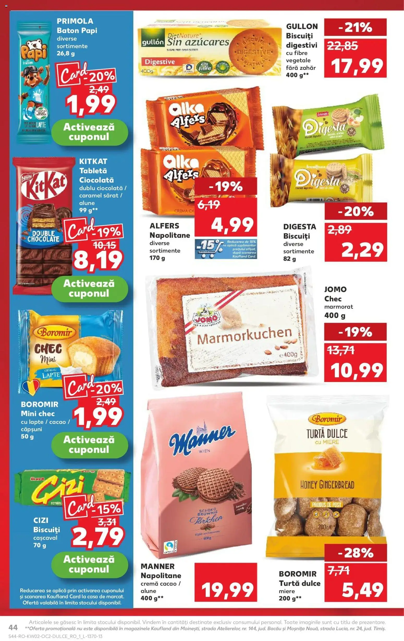 Noul catalog Kaufland – valabil de la 07.01.2026 | Pagină: 44 | Produse: Napolitane, Cremă, Cacao, Zahăr
