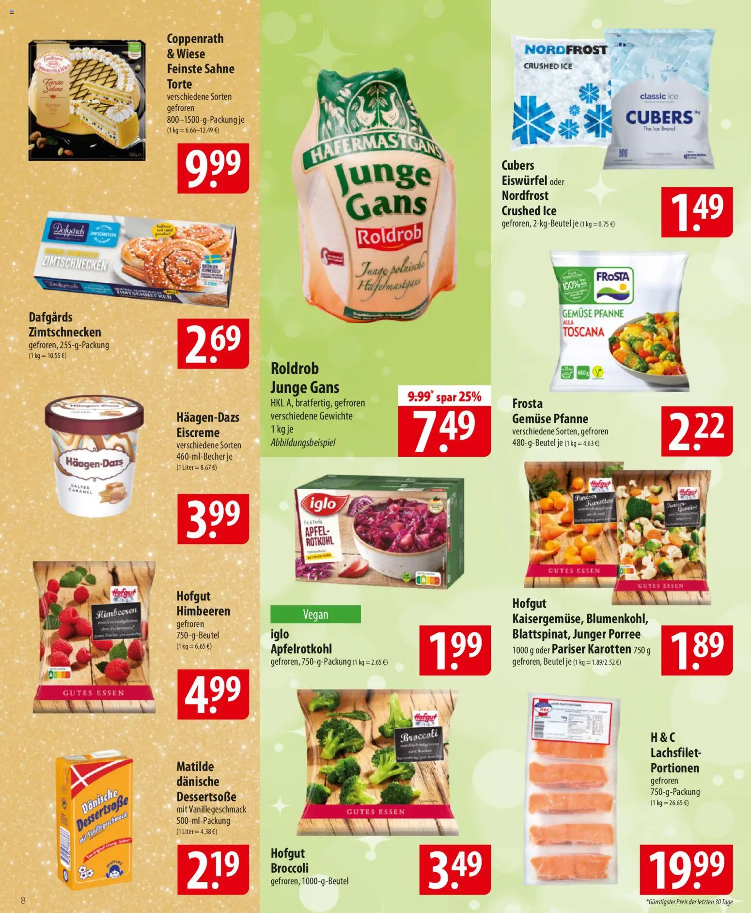 Famila Prospekt 	 – gültig ab 15.12.2025 | Seite: 8 | Produkte: Iglo, Frosta, Gemüse, Sahne