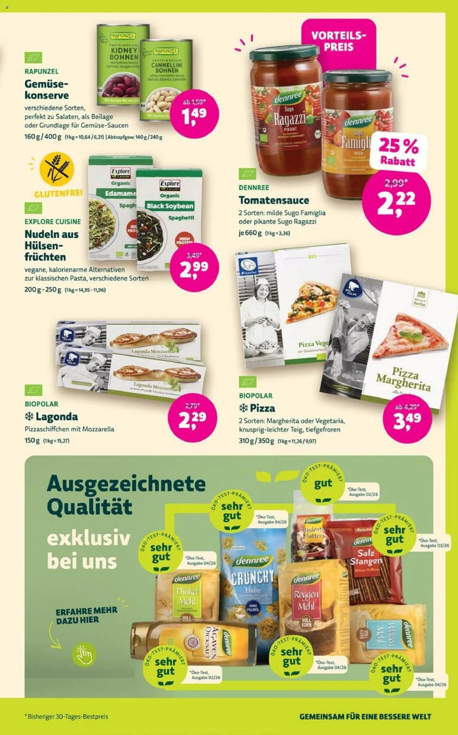 BioMarkt Prospekt 	 – gültig ab 22.04.2026 | Seite: 9 | Produkte: Mehl, Mozzarella, Gemüse, Pizza
