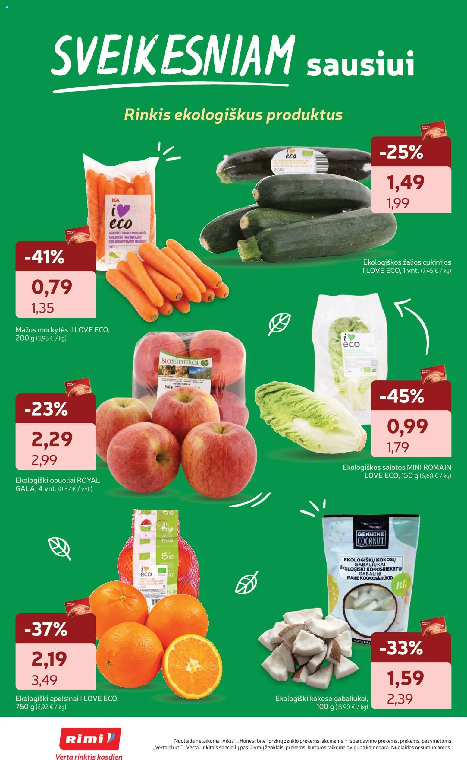 Rimi akcijos nuo 13.01.2026 | Puslapis: 10 | Prekių: Salotos, Obuoliai, Apelsinai