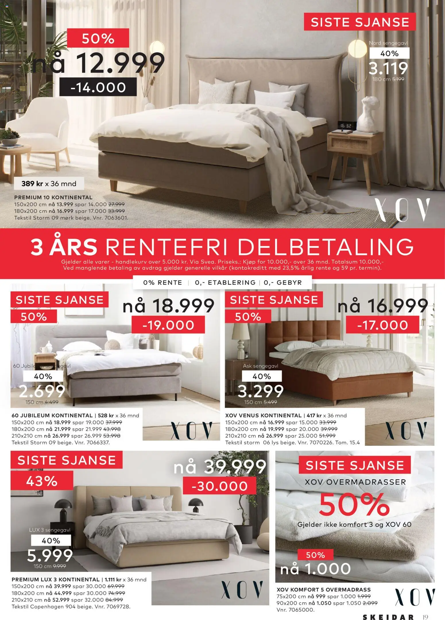 {H1} | Side: 19 | Produkter: Overmadrass, Lys, Sengegavl