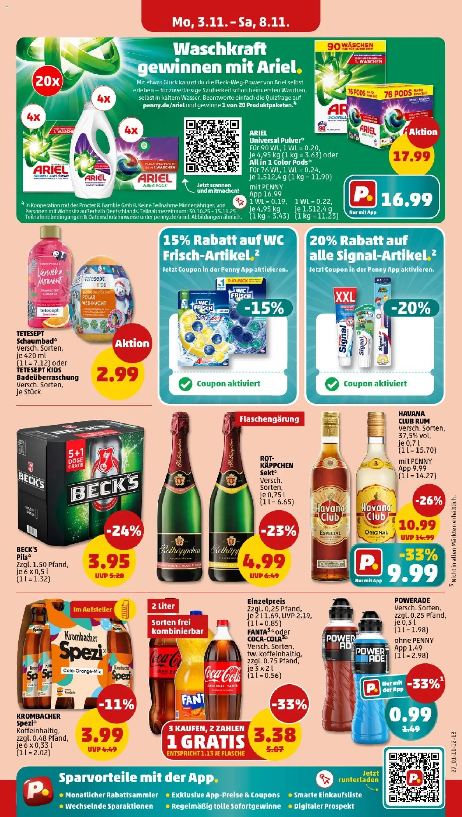Penny - Sachsen-Anhalt – gültig ab 03.11.2025 | Seite: 29 | Produkte: Coca cola, Cola, Ariel, Rum