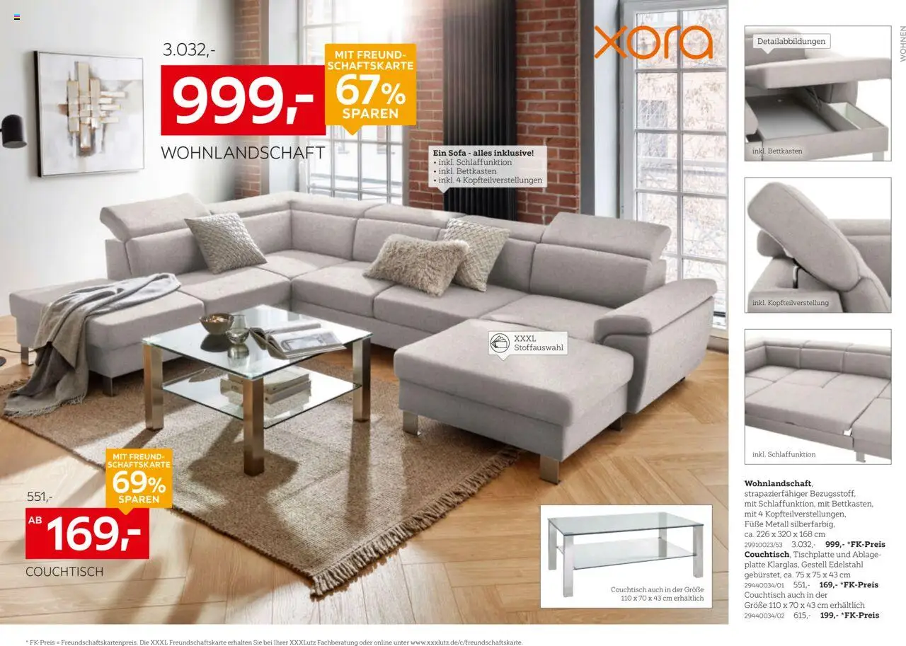 XXXL Lutz Nr. 1 beim Preis - gültig ab dem 18.08.2025 | Seite: 6 | Produkte: Wohnlandschaft, Sofa, Couchtisch