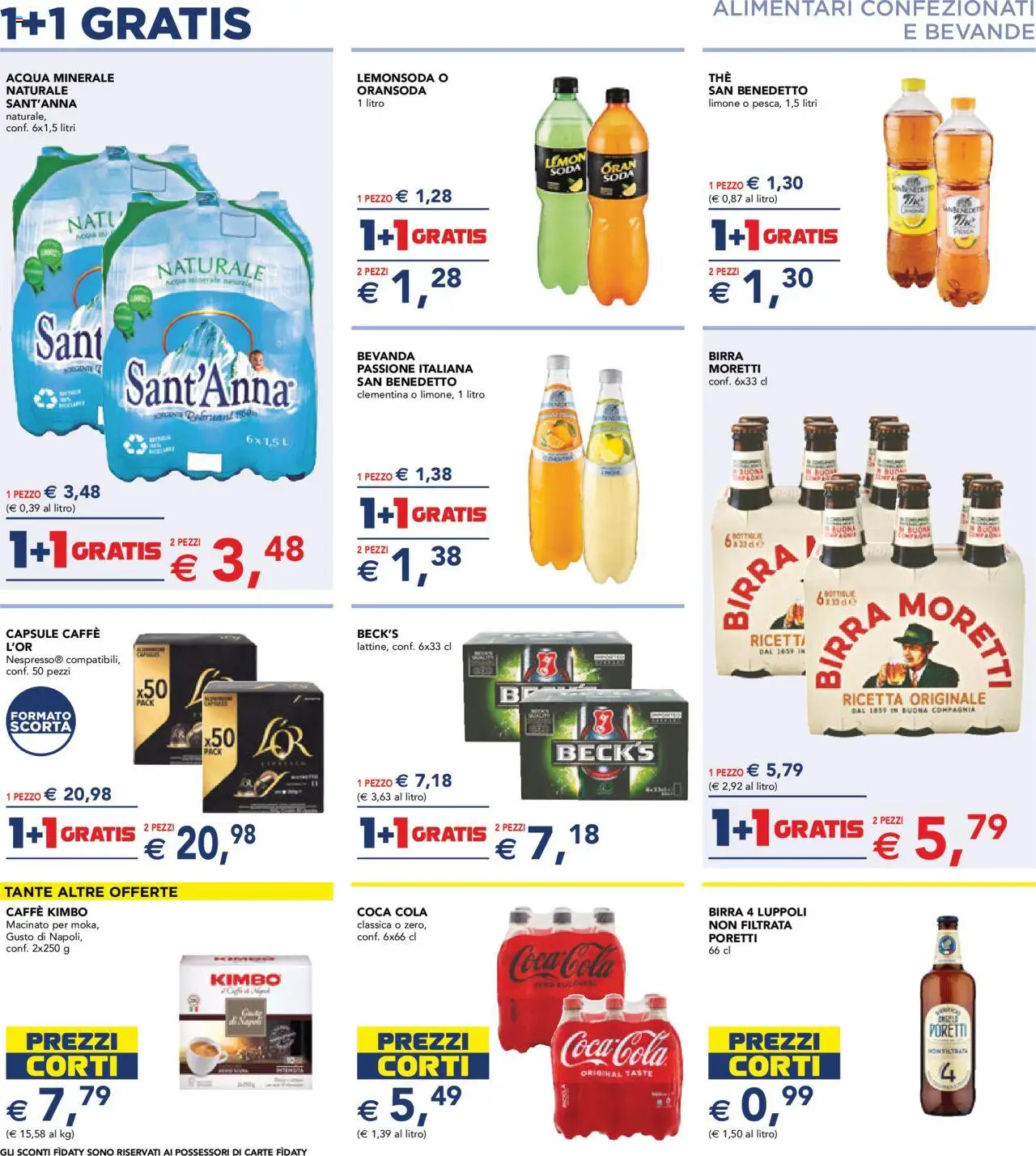 Volantino Esselunga S del 28.08.2025 | Pagina: 8 | Prodotti: Caffè, Birra, Acqua, Acqua minerale
