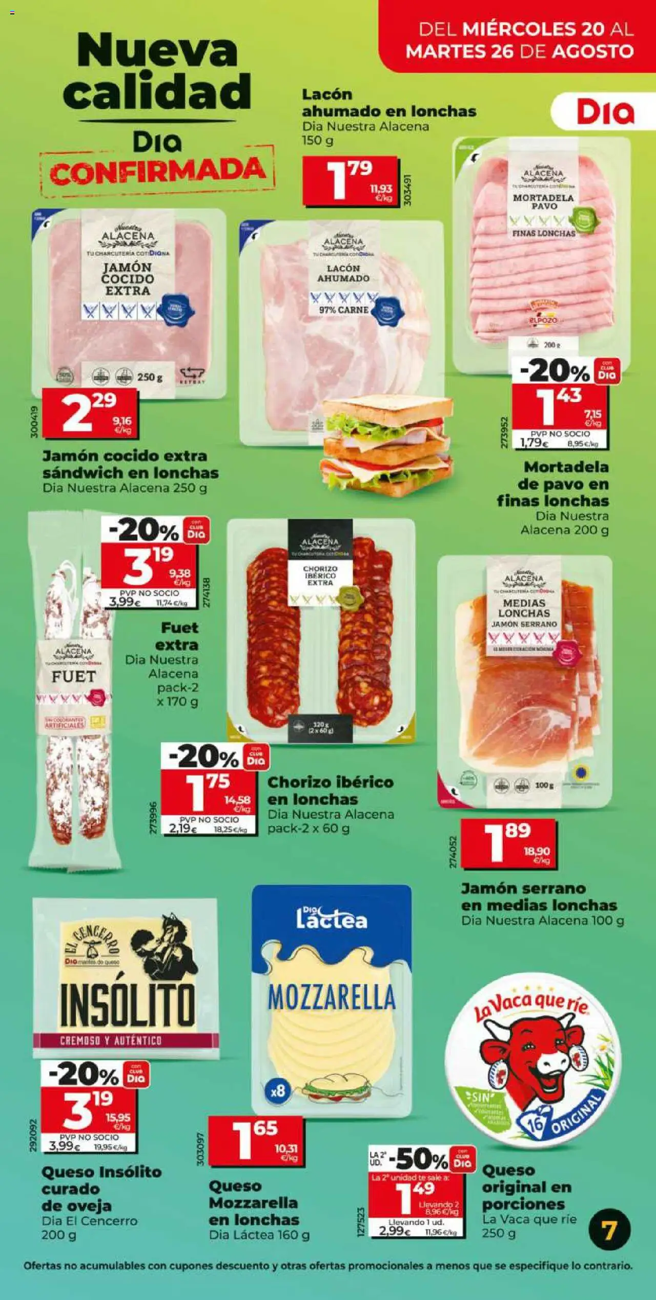 Dia - folleto Market │ válido desde el 20.08.2025 | Página: 7 | Productos: Jamón serrano, Medias, Té, Mortadela