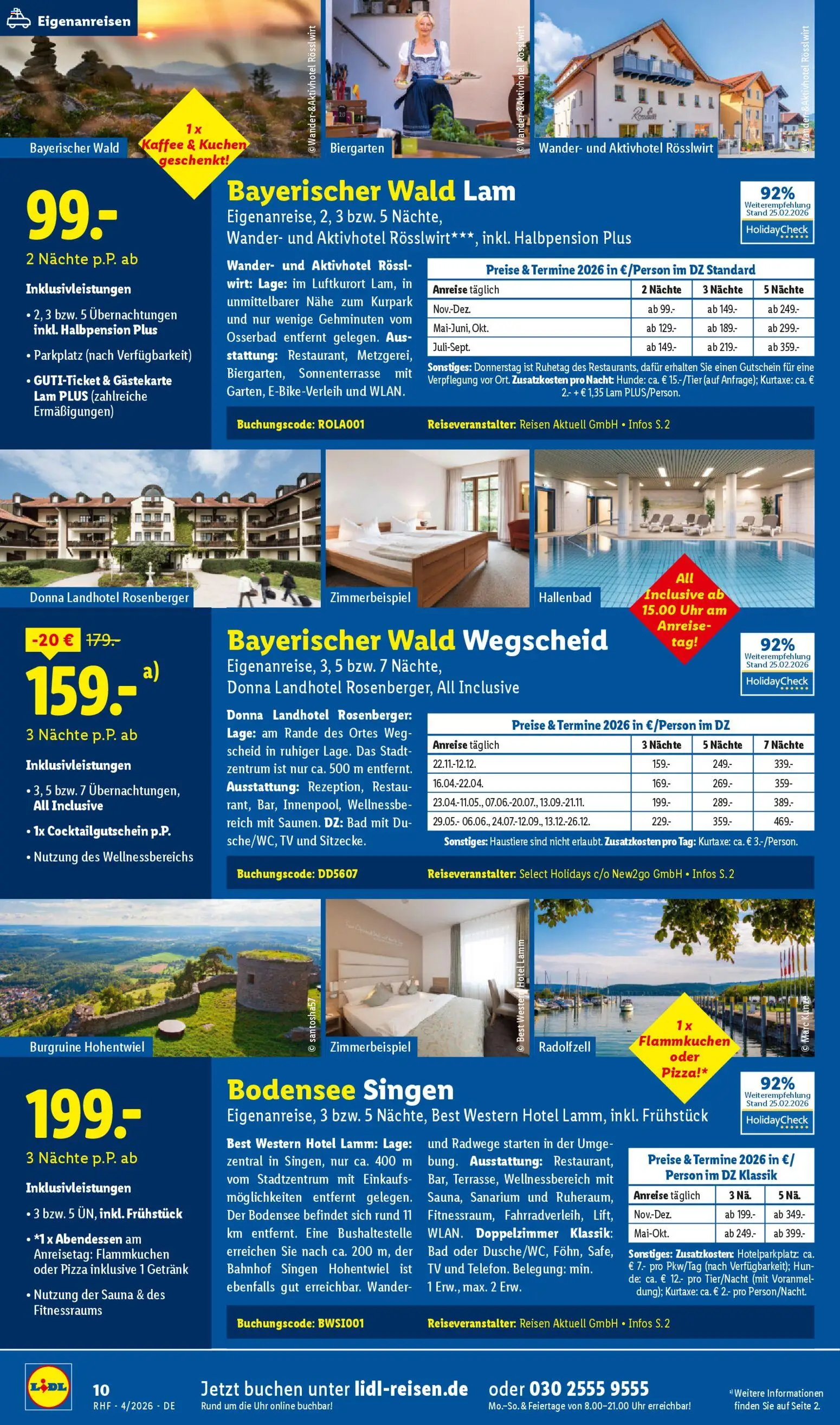 Lidl Reisen Prospekt 	 – gültig ab 28.03.2026 | Seite: 10 | Produkte: Bad, Pizza, Uhr, TV