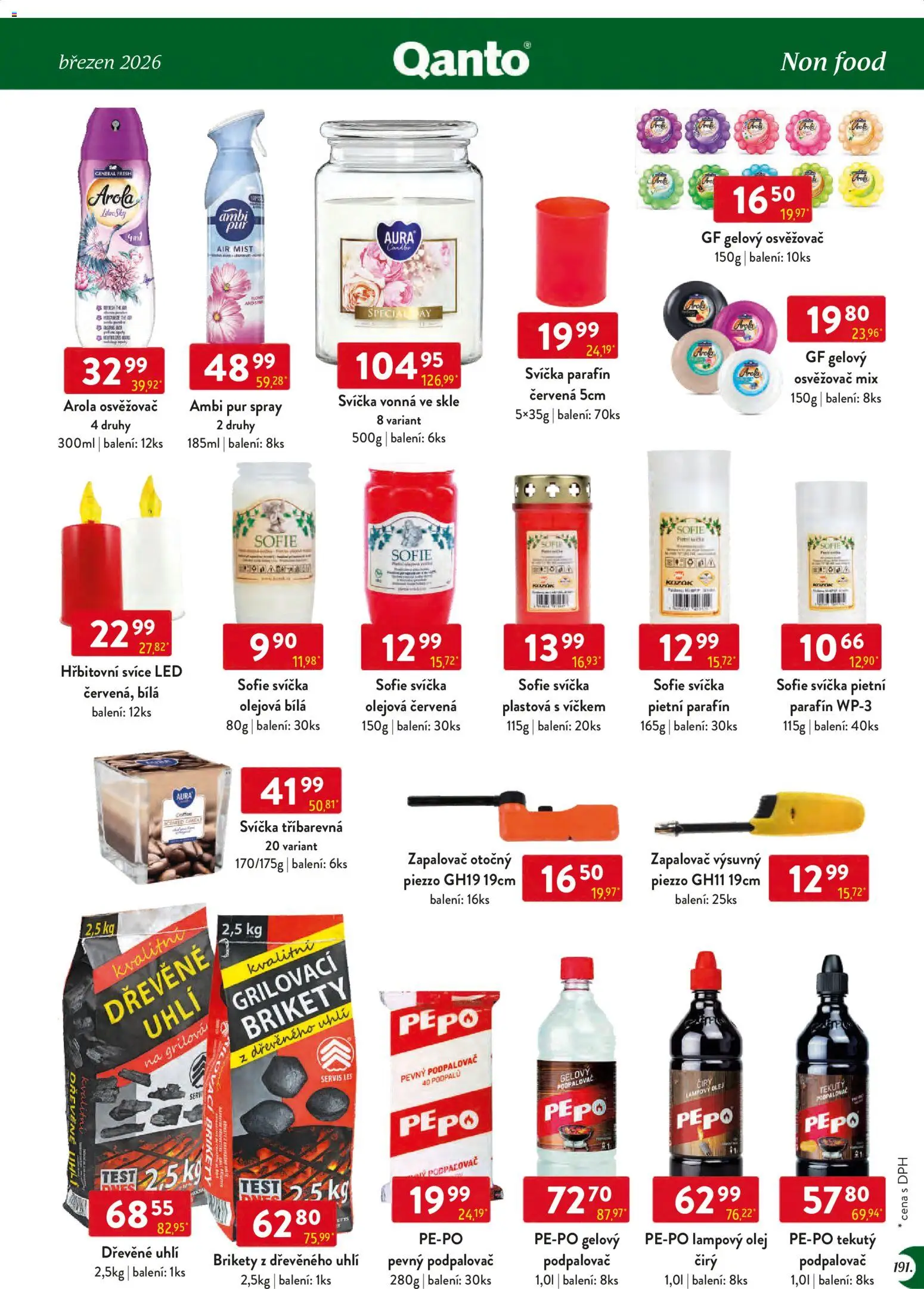 Astur & Qanto leták - Velkoobchod 03/2026 od 01.03.2026 | Strana: 191 | Produkty: Olej, Dřevěné uhlí, Svíčka, Pepo
