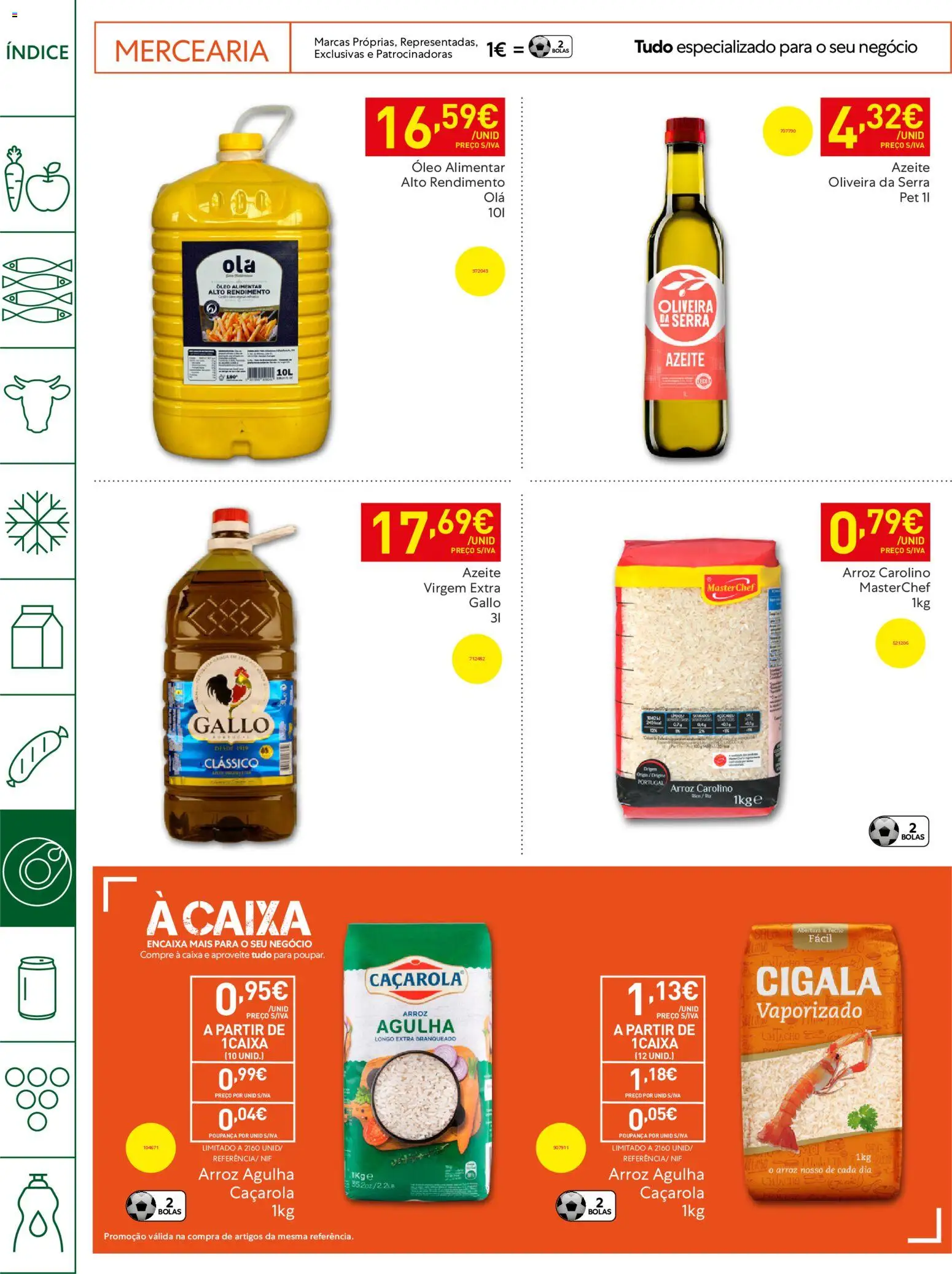 Recheio Horeca │ válido de 21.04.2026 | Página: 18 | Produtos: Azeite, Caixa, Óleo, Arroz
