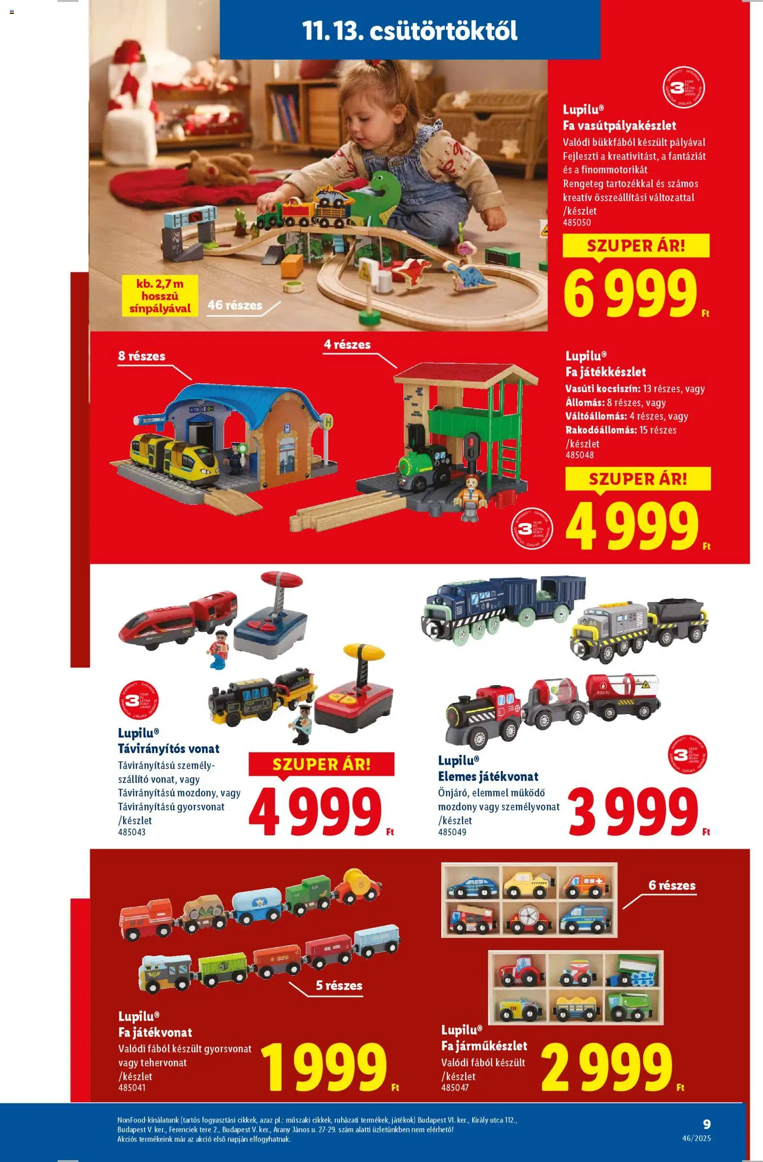 Lidl akciós ujság - amely érvényes a következő dátumtól: 13.11.2025 | Oldal: 9 | Termékek: Játékok