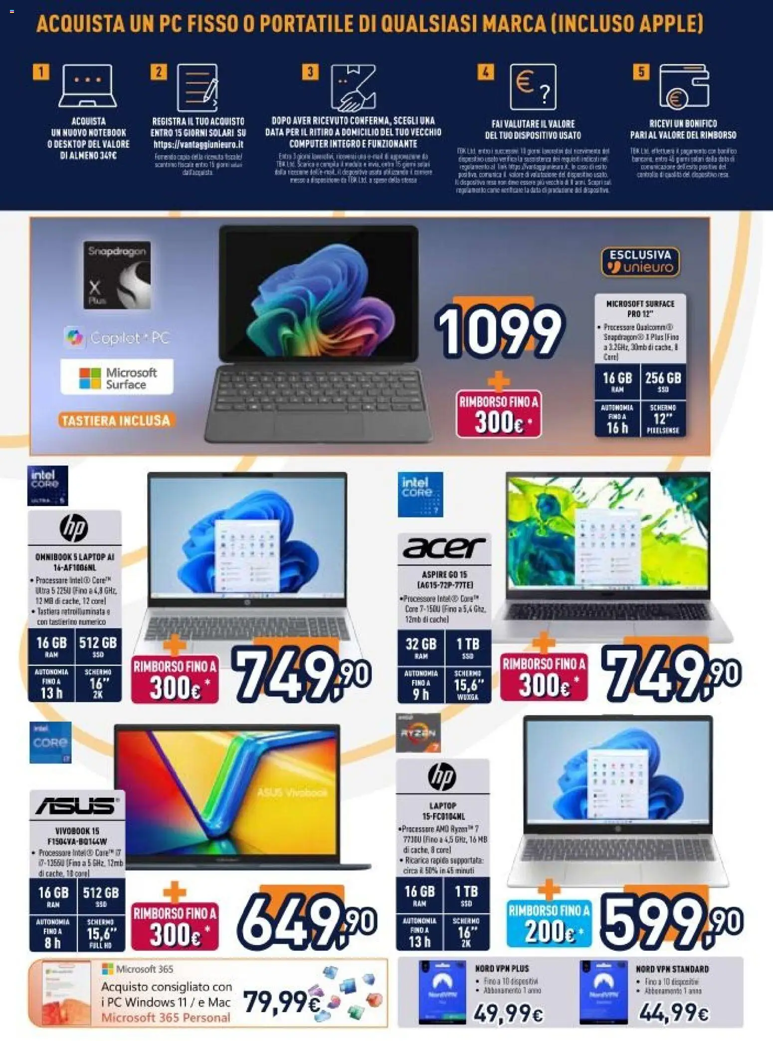 Volantino Unieuro del 20.03.2026 | Pagina: 2 | Prodotti: Data, PC, Computer, Tastiera