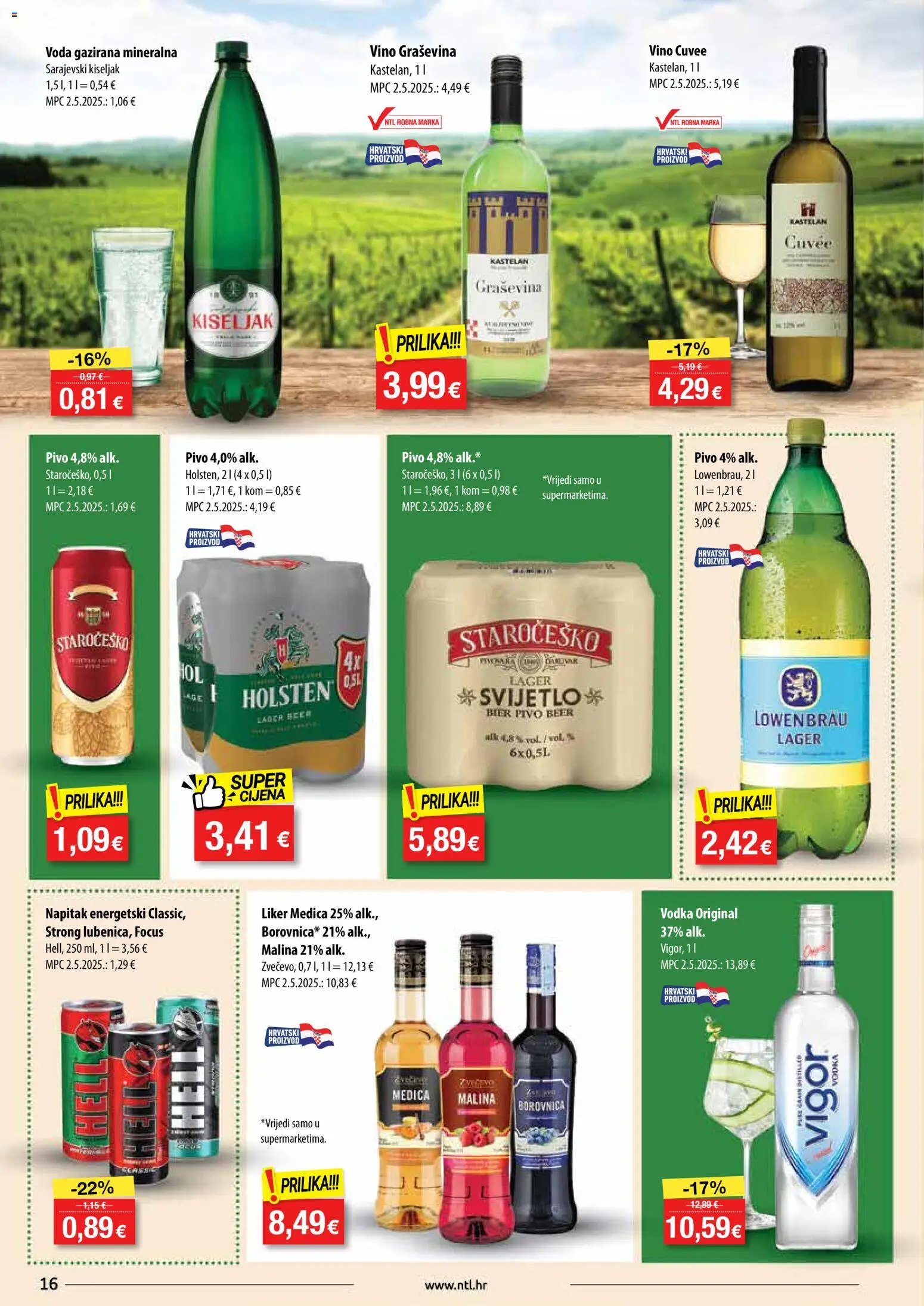 NTL katalog | vrijedi od 29.10.2025 | Stranica: 16 | Proizvodi: Vino, Pivo, Liker, Borovnica